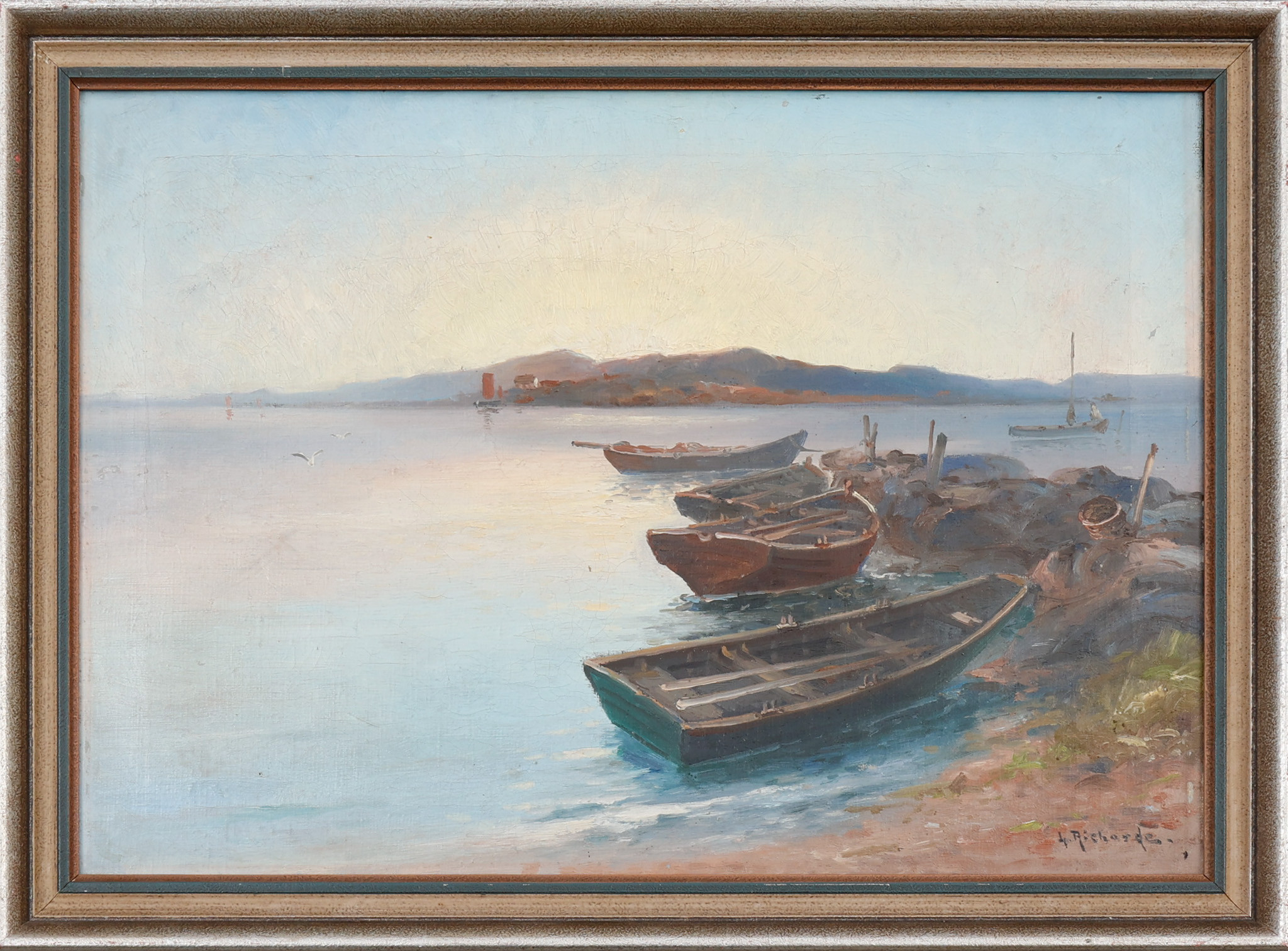 LUDVIG RICHARDE. Olja på duk , signerad , kustmotiv.