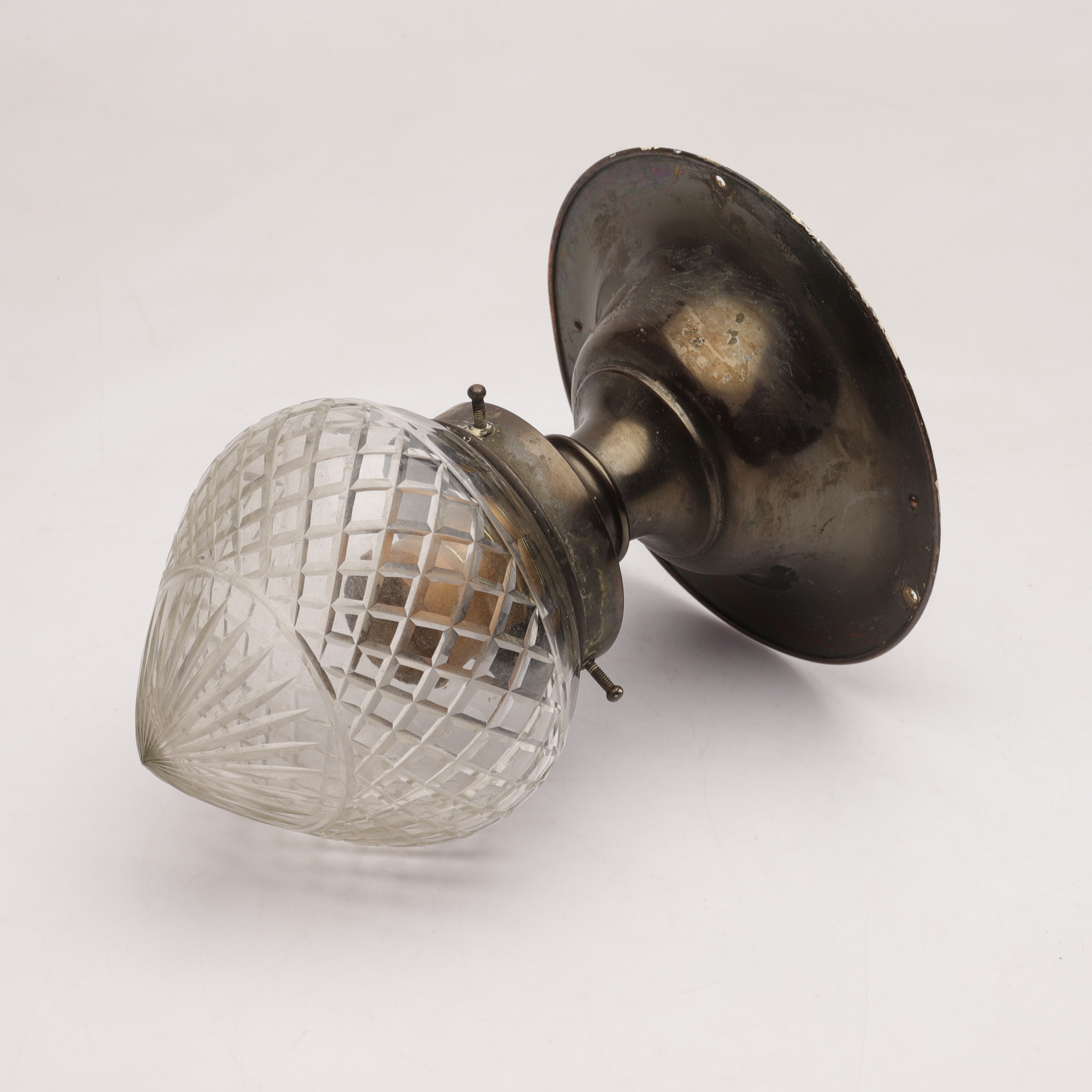 TAKLAMPA, glas och metall, jugend, 1900-talets början.
