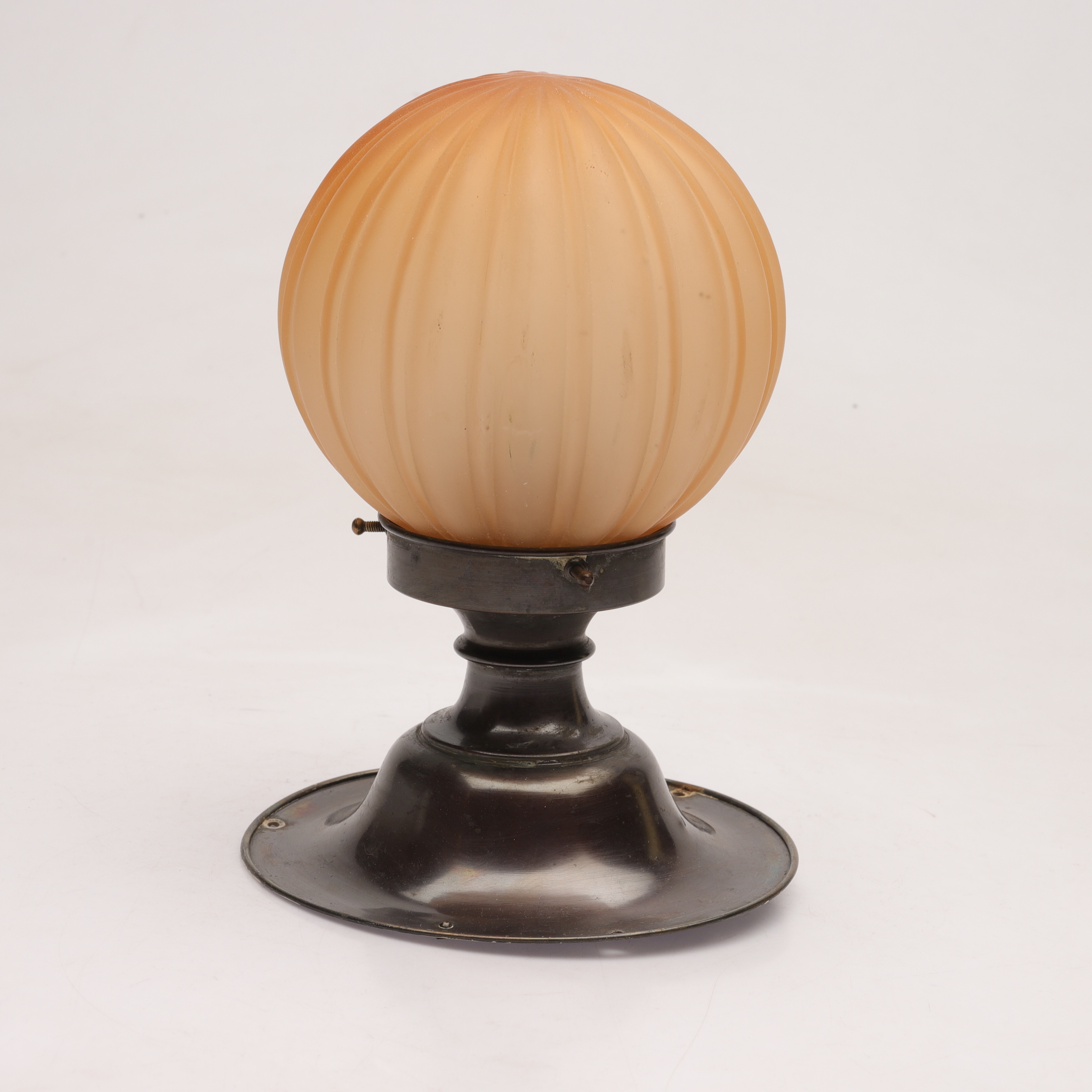 TAKLAMPA, glas och metall, art deco, 1930-tal.