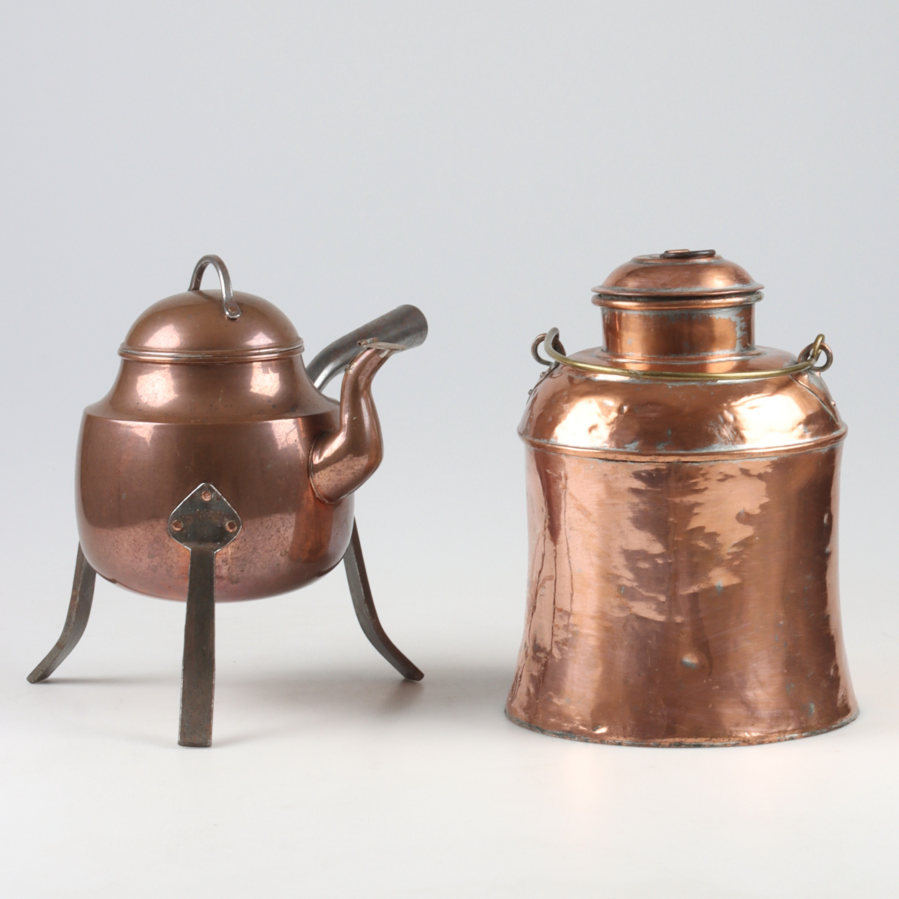 MJÖLKKANNA, KAFFEPANNA, koppar, 18/1900-tal.