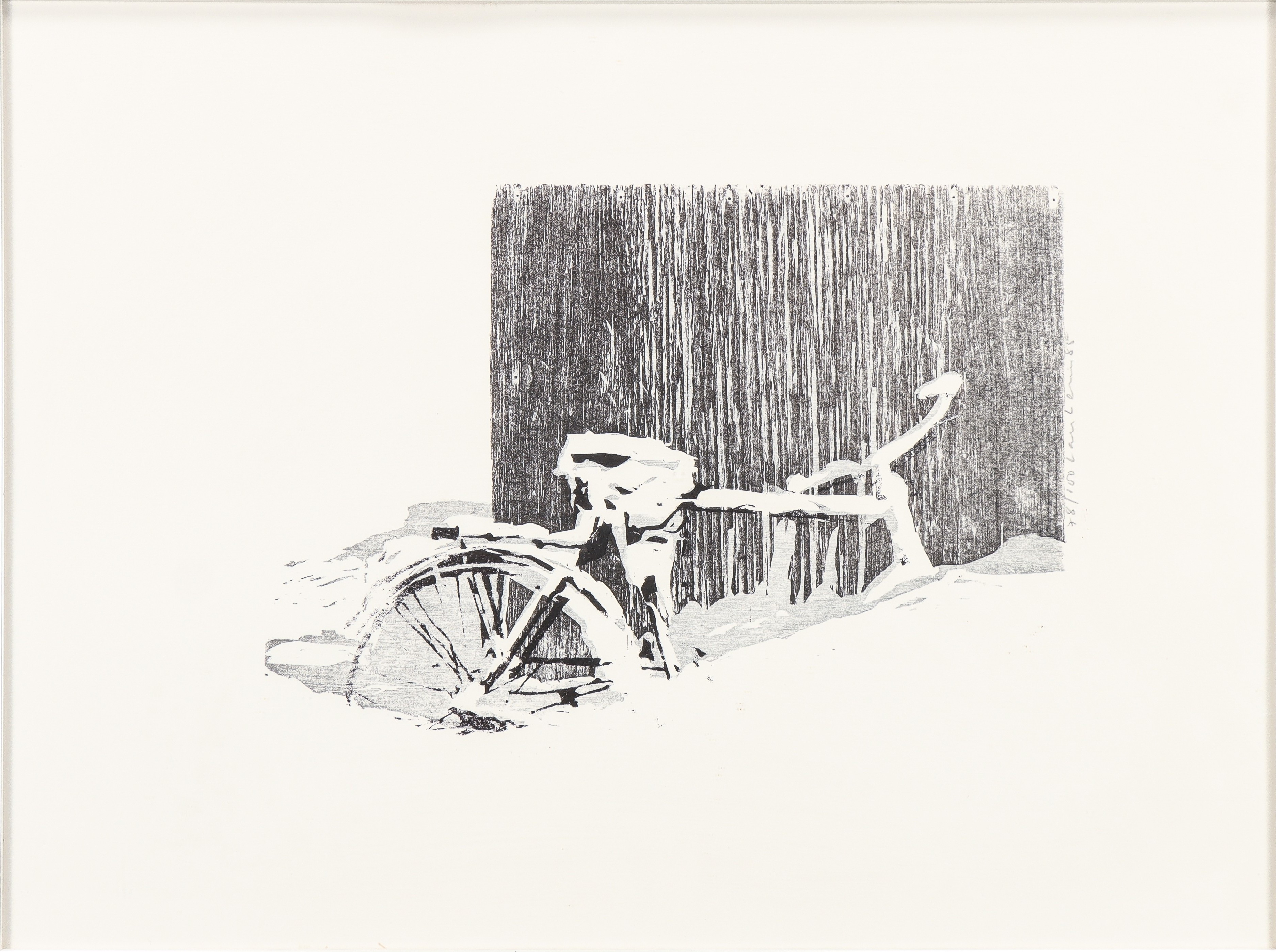 LARS LERIN. Cykel i snö.