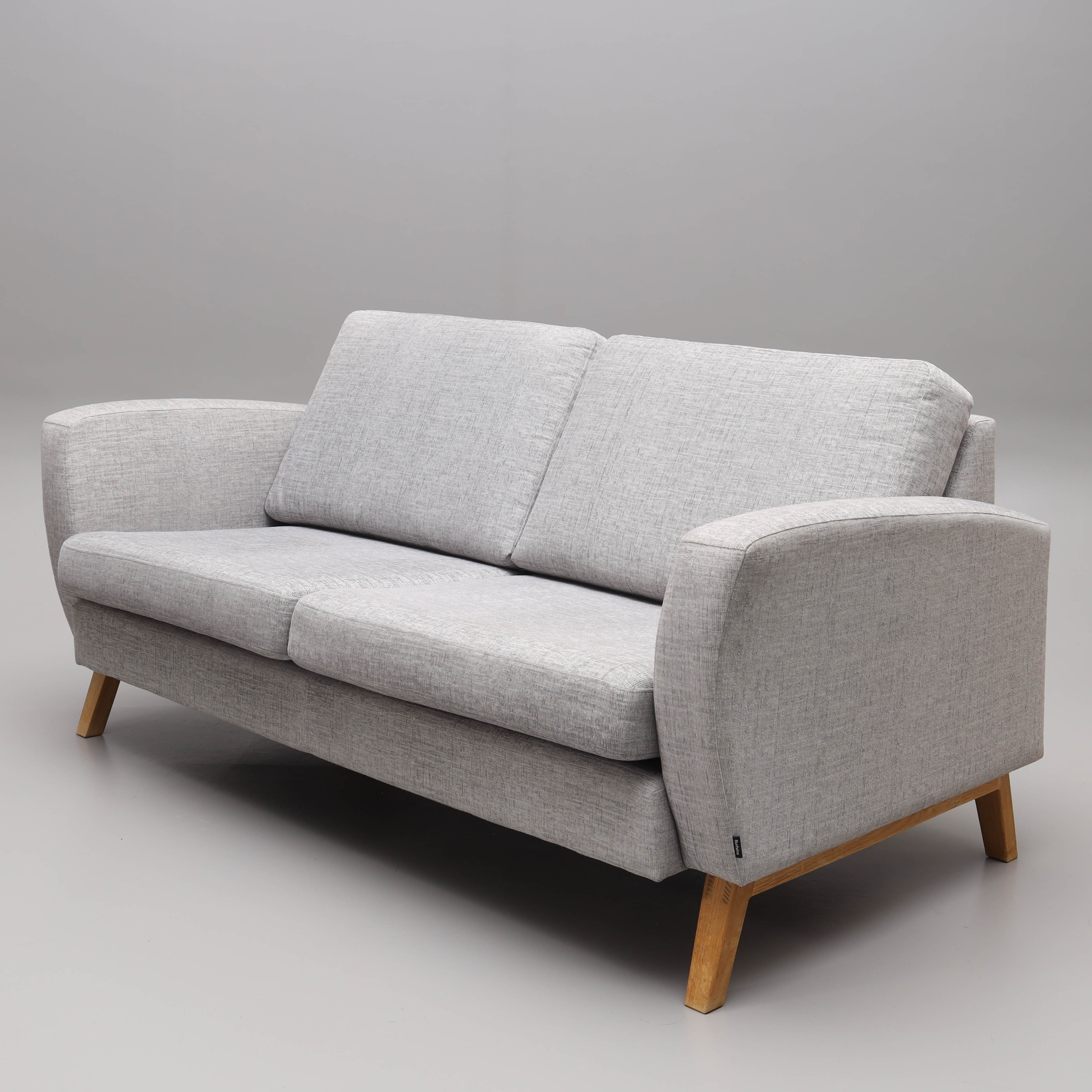 SOFFA, 2,5-sits, ben i ek, grå textil, Burhéns, 2000-tal.