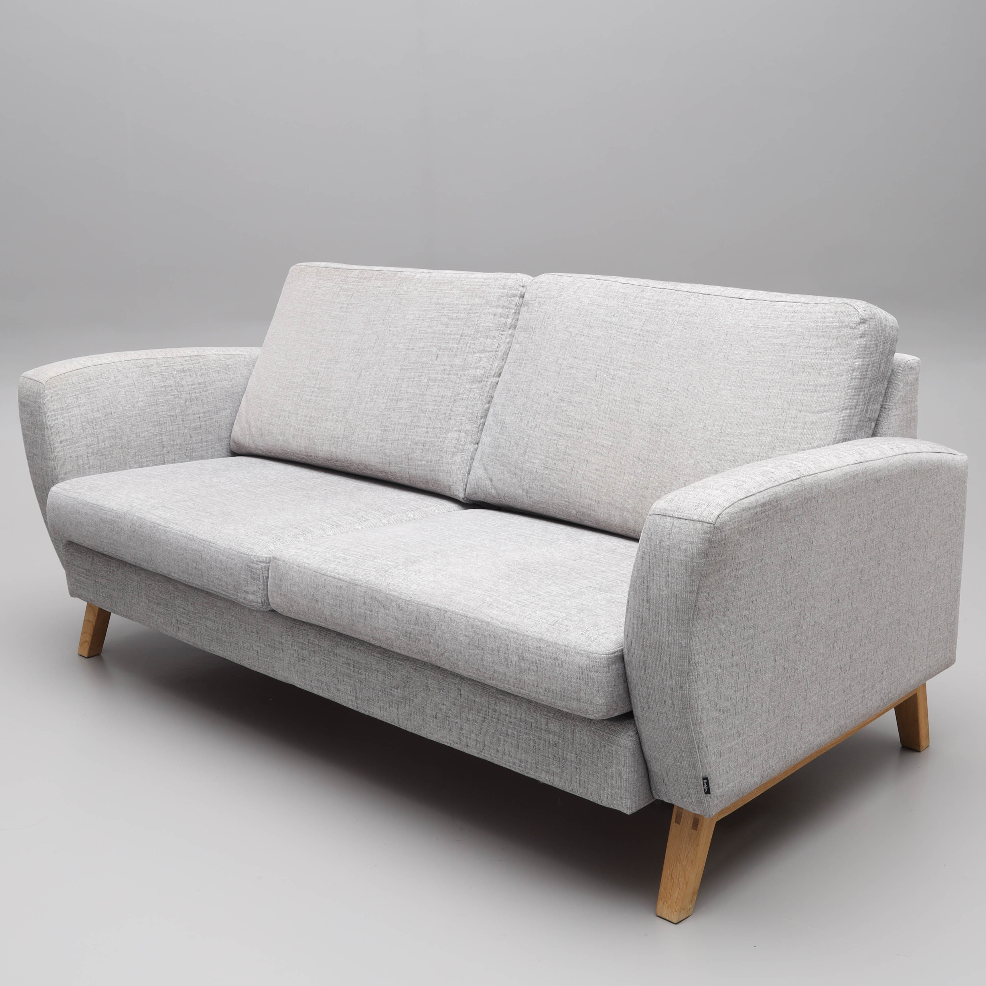 SOFFA, 2,5-sits, ben i ek, grå textil, Burhéns, 2000-tal.