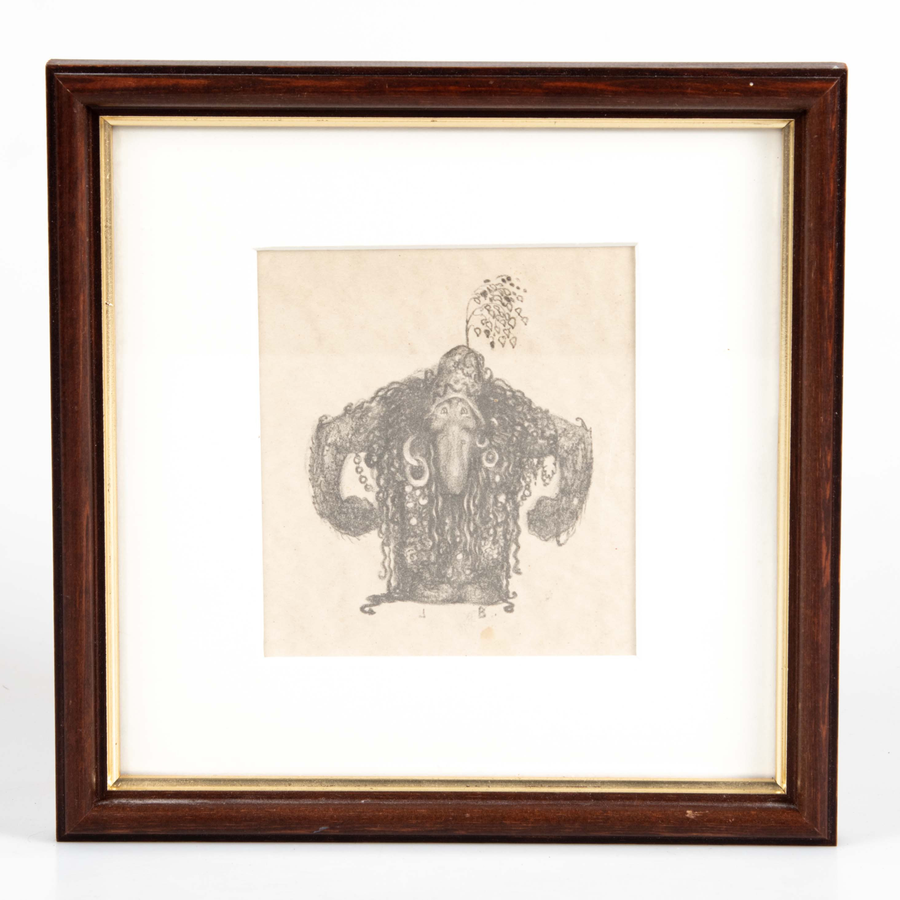 JOHN BAUER. EFTER. Litografiskt tryck, från omslagsmappen till mappen "Troll. Tio originallitografier av John Bauer".