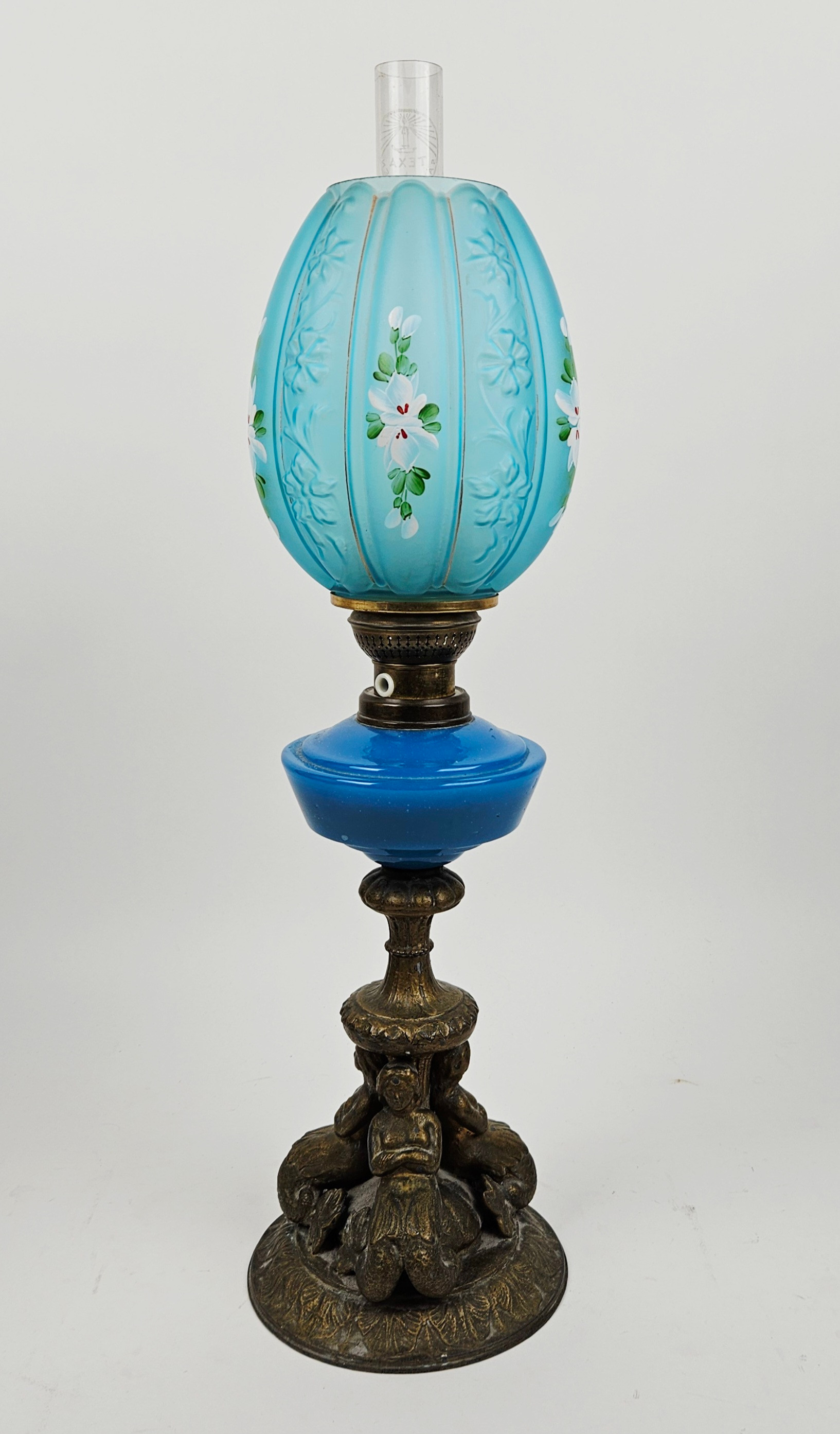 BORDSFOTOGENLAMPA, metall och glas, omkring år 1900.