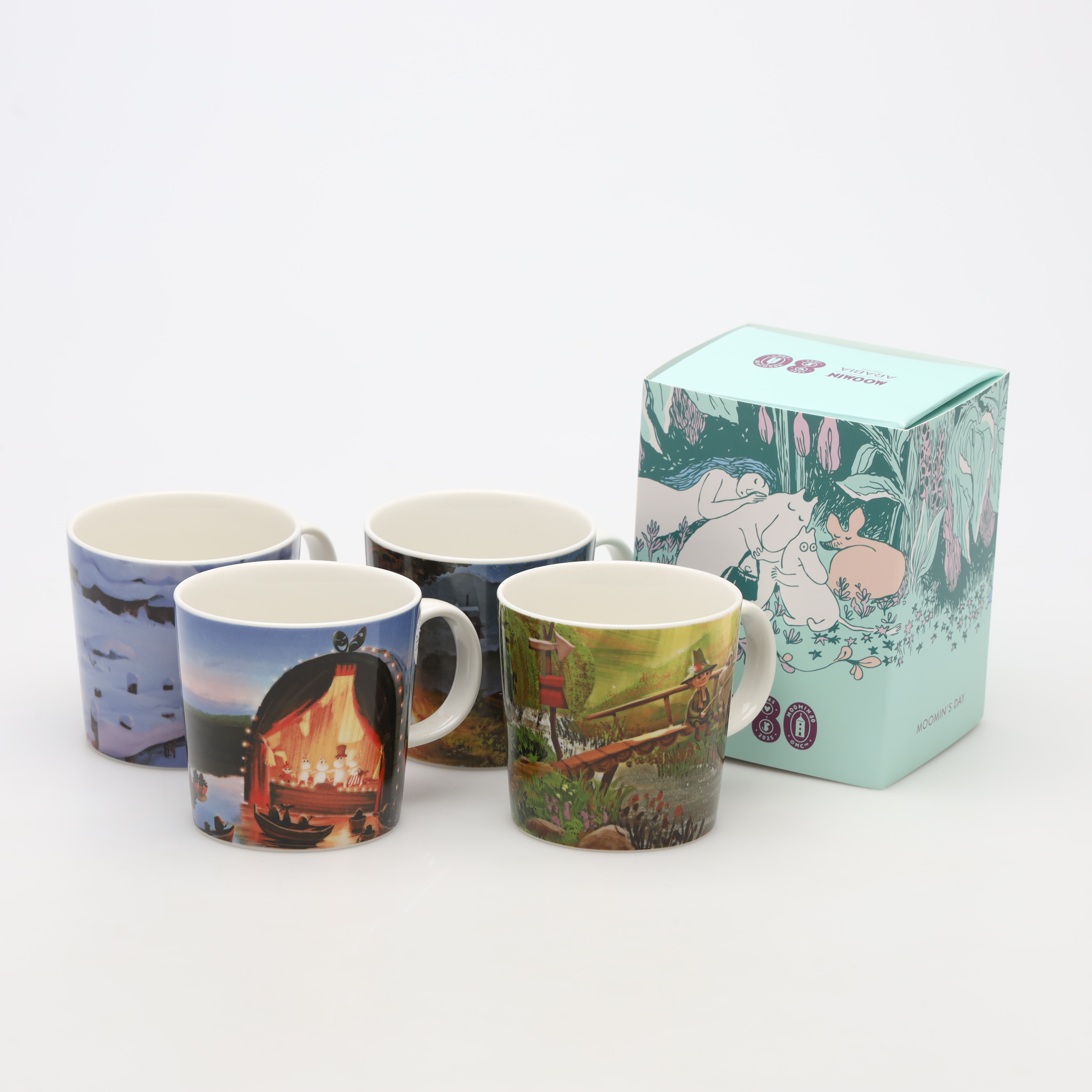 MUGGAR, 5 stycken, Moomin, Arabia.