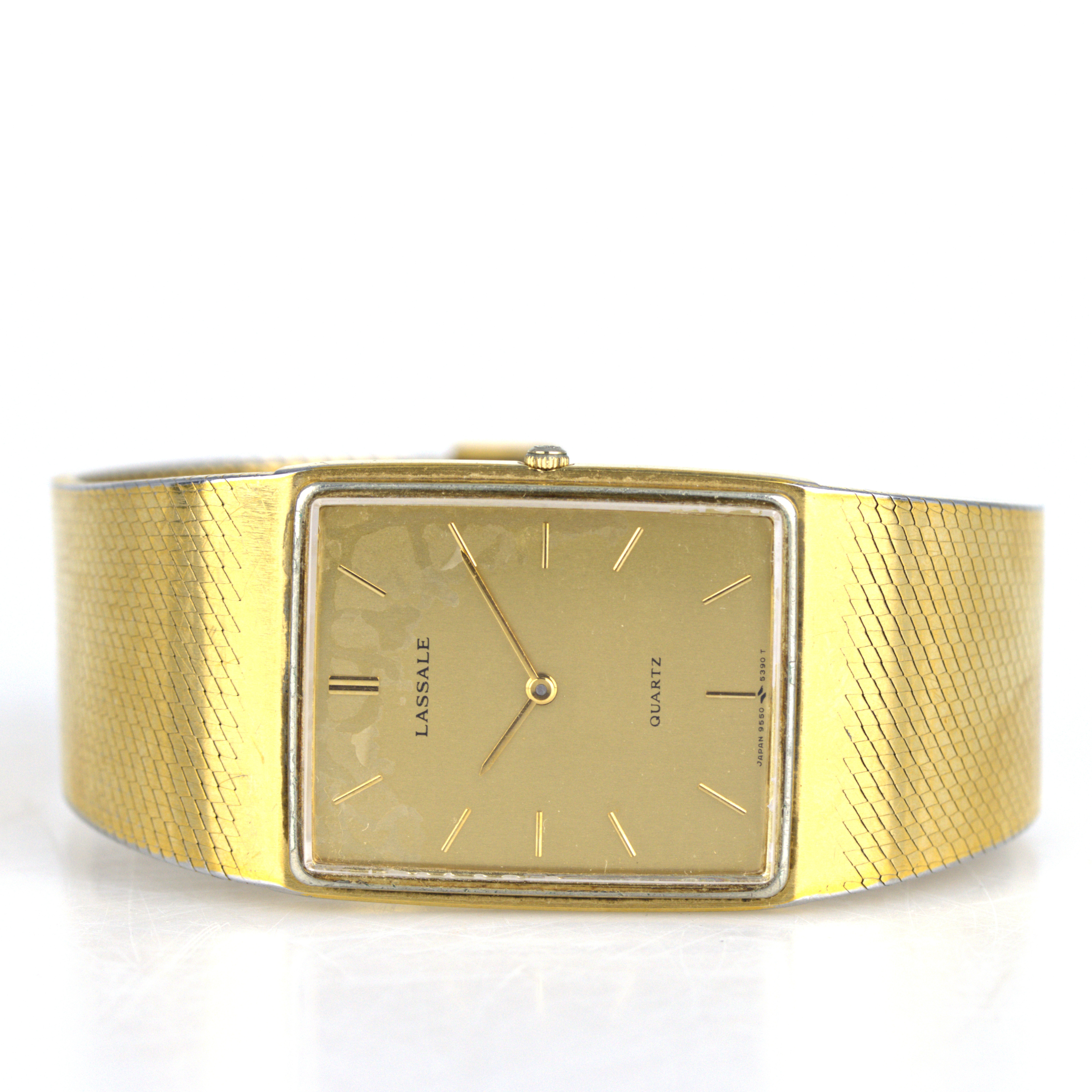 LASSALE. Armbandsur, herr, guld på stål, quartz, Seiko, Japan.