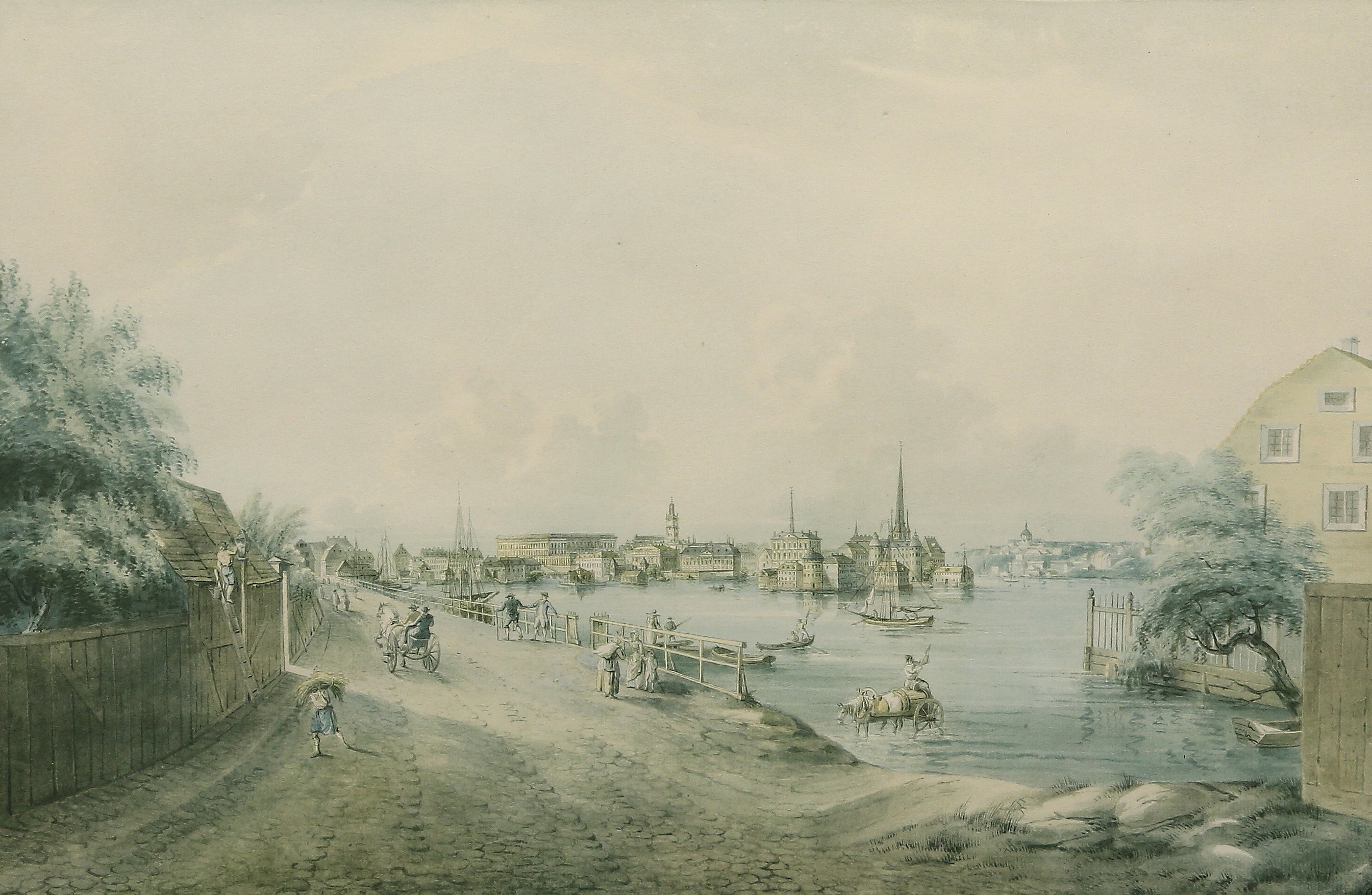 GRAFISKT BLAD, Motiv med Stockholm, efter äldre förlaga.