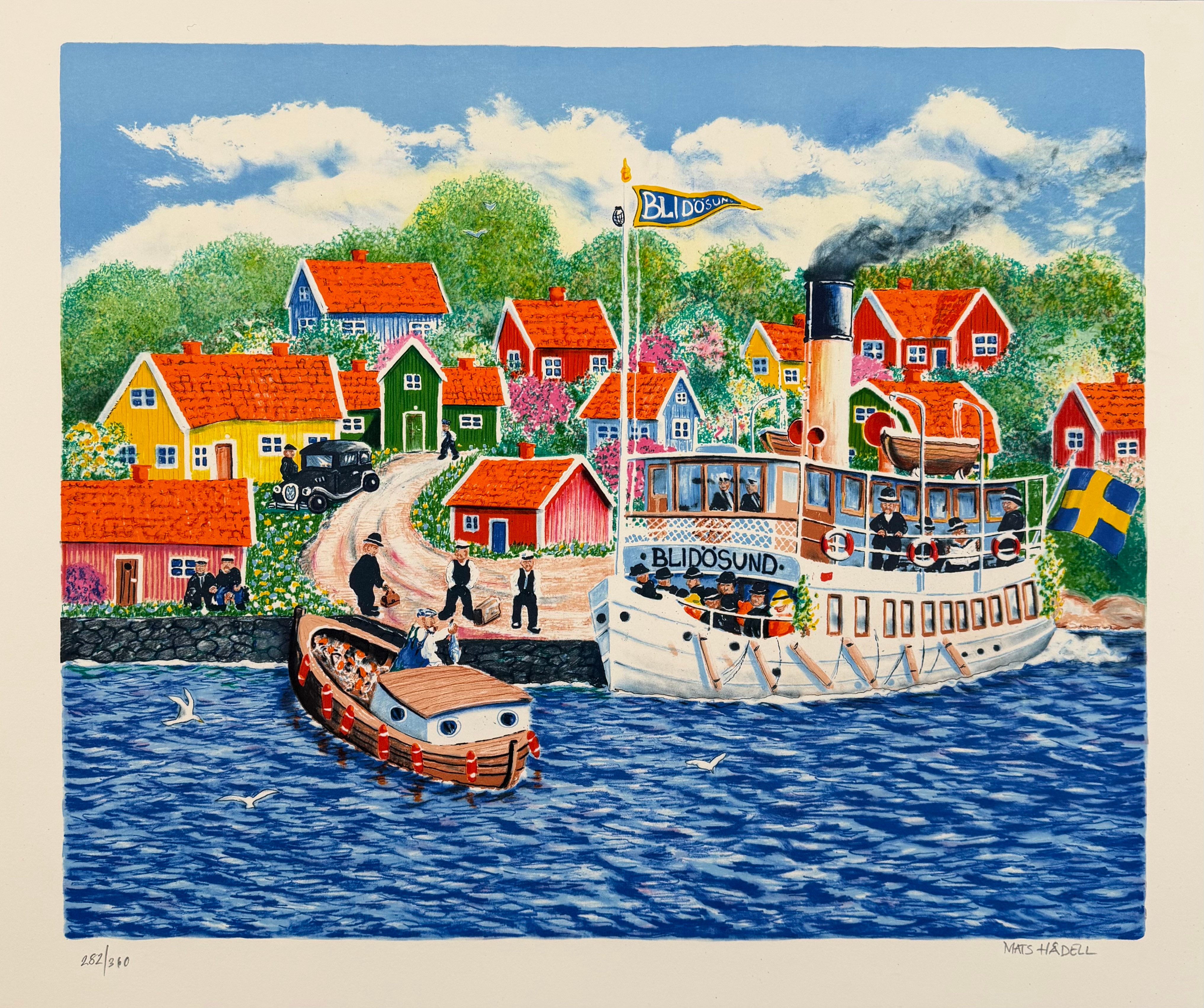 MATS HÅDELL (FÖDD 1958). "Blidösund", färglitografi, signerad och numrerad 282/360.