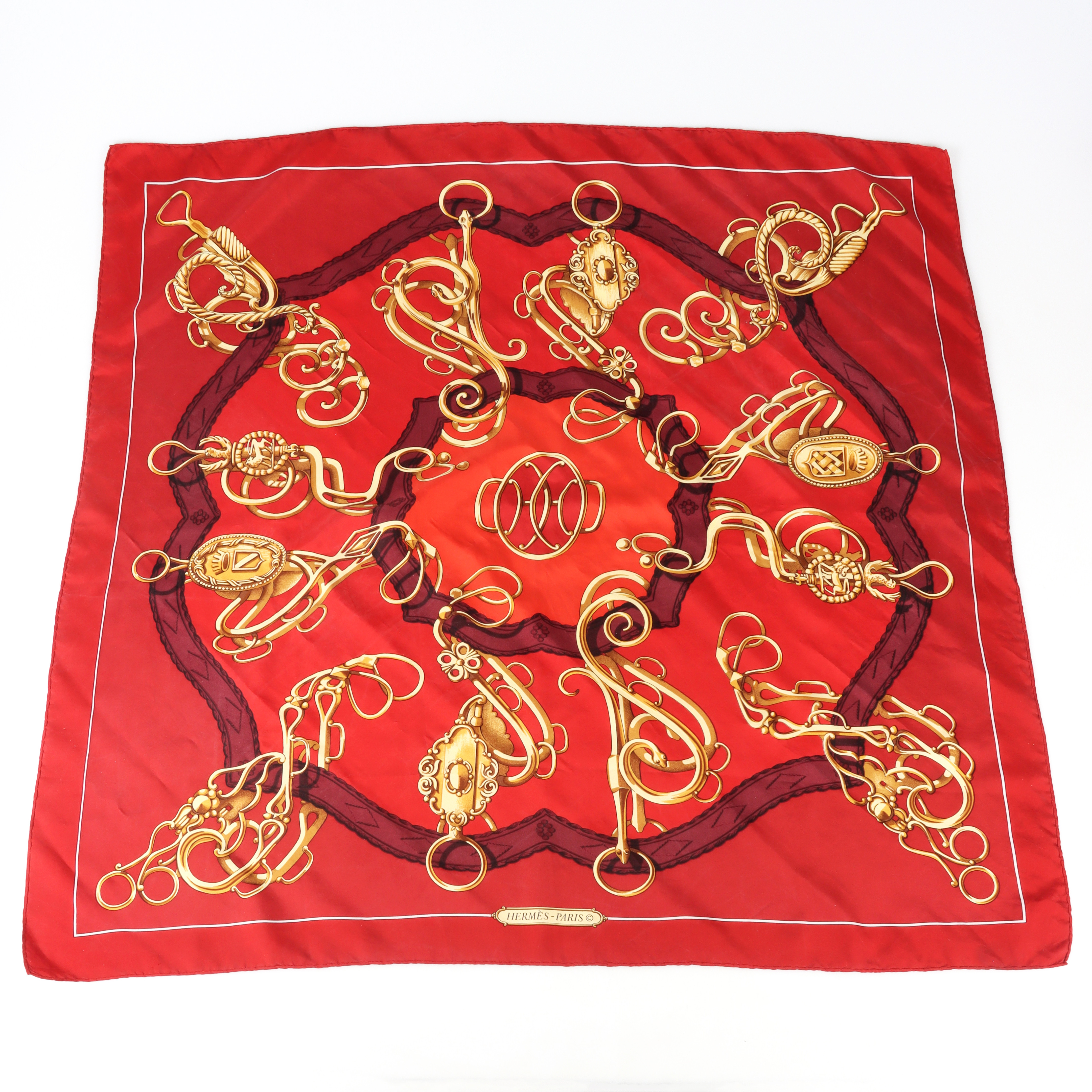 HERMÈS, scarf, "Profile Sellier", 1970-tal.