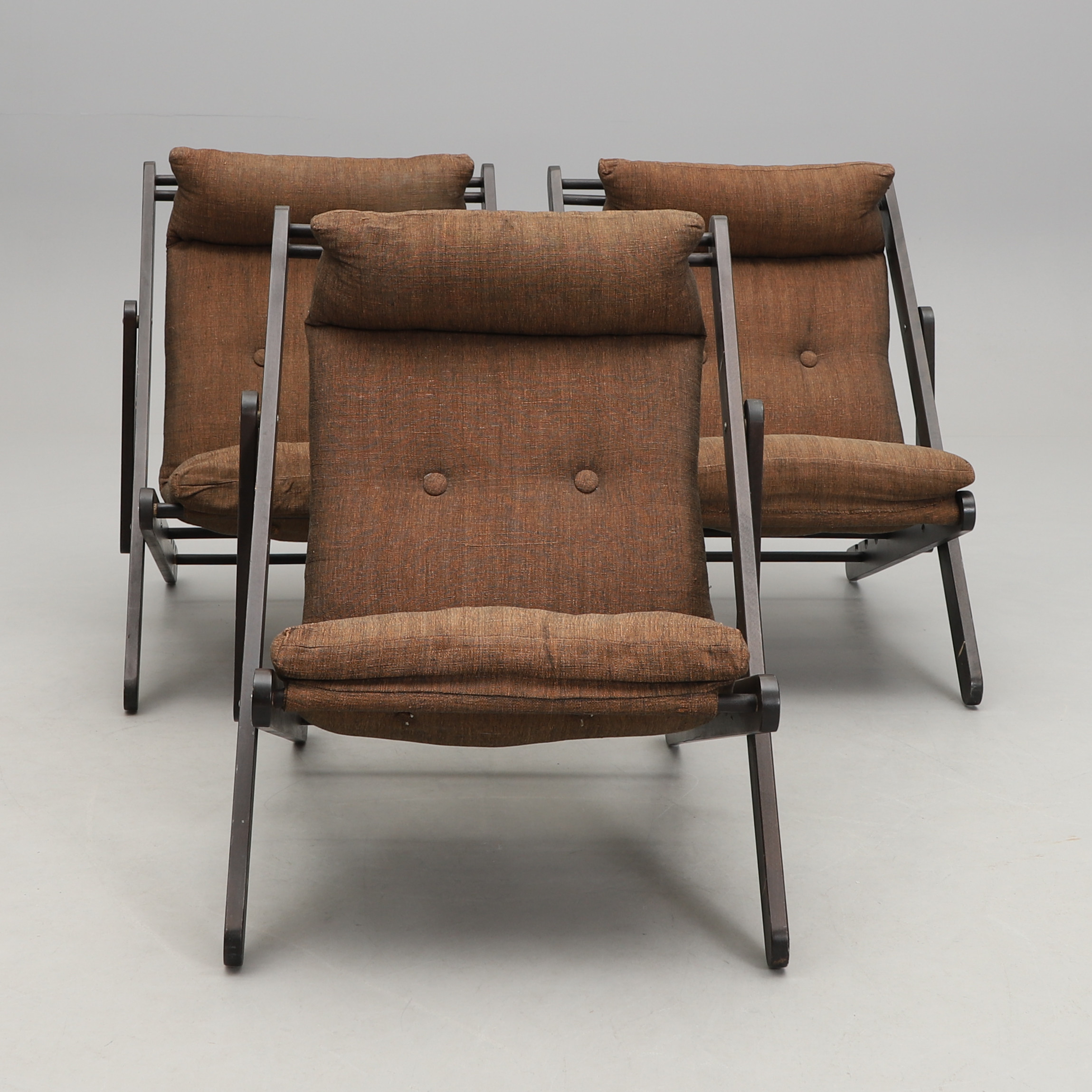 DÄCKSTOLAR, 3 st, 1970-tal.