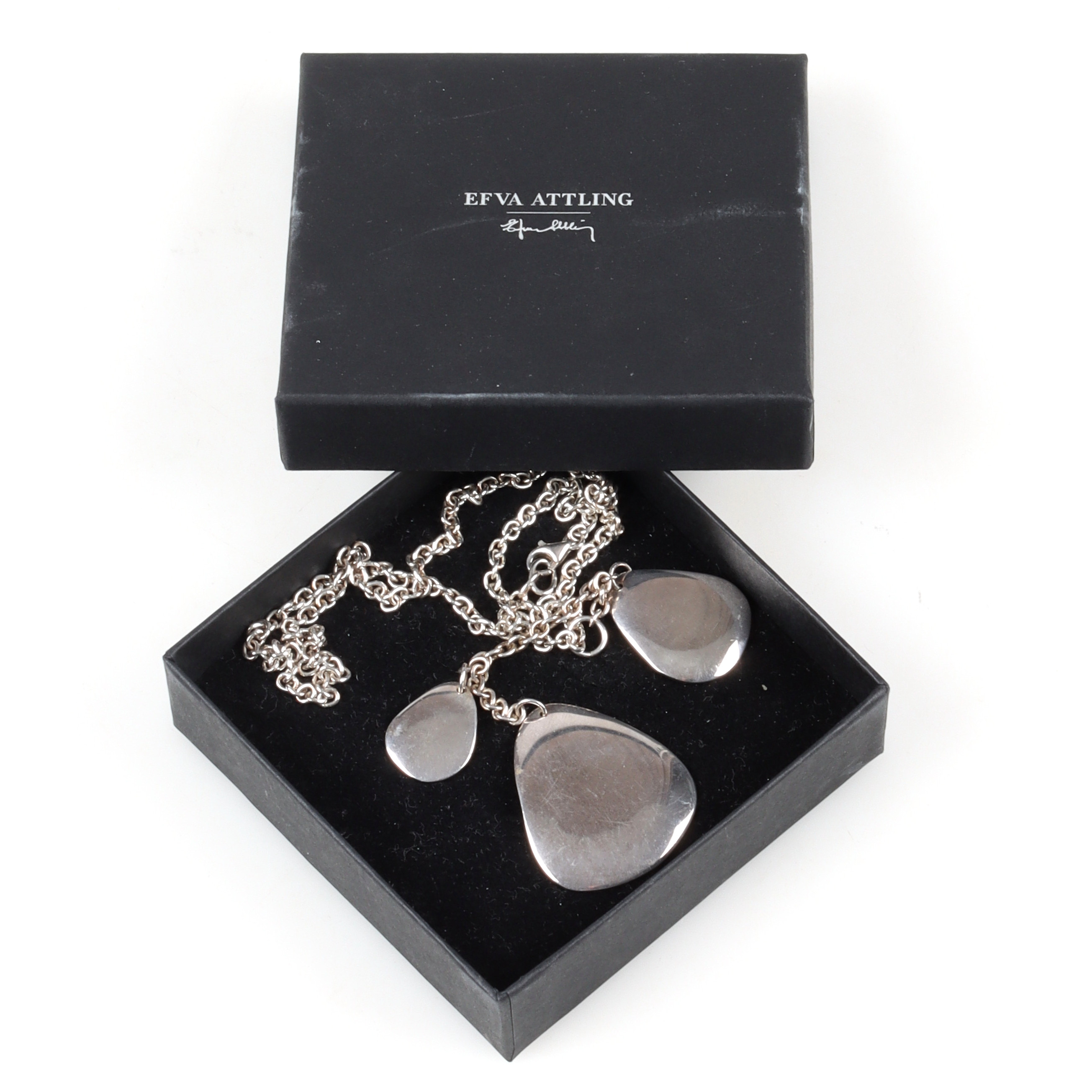 EFVA ATTLING. Collier med smycken, Sterlingsilver, "Rose petal, 2000-tal.