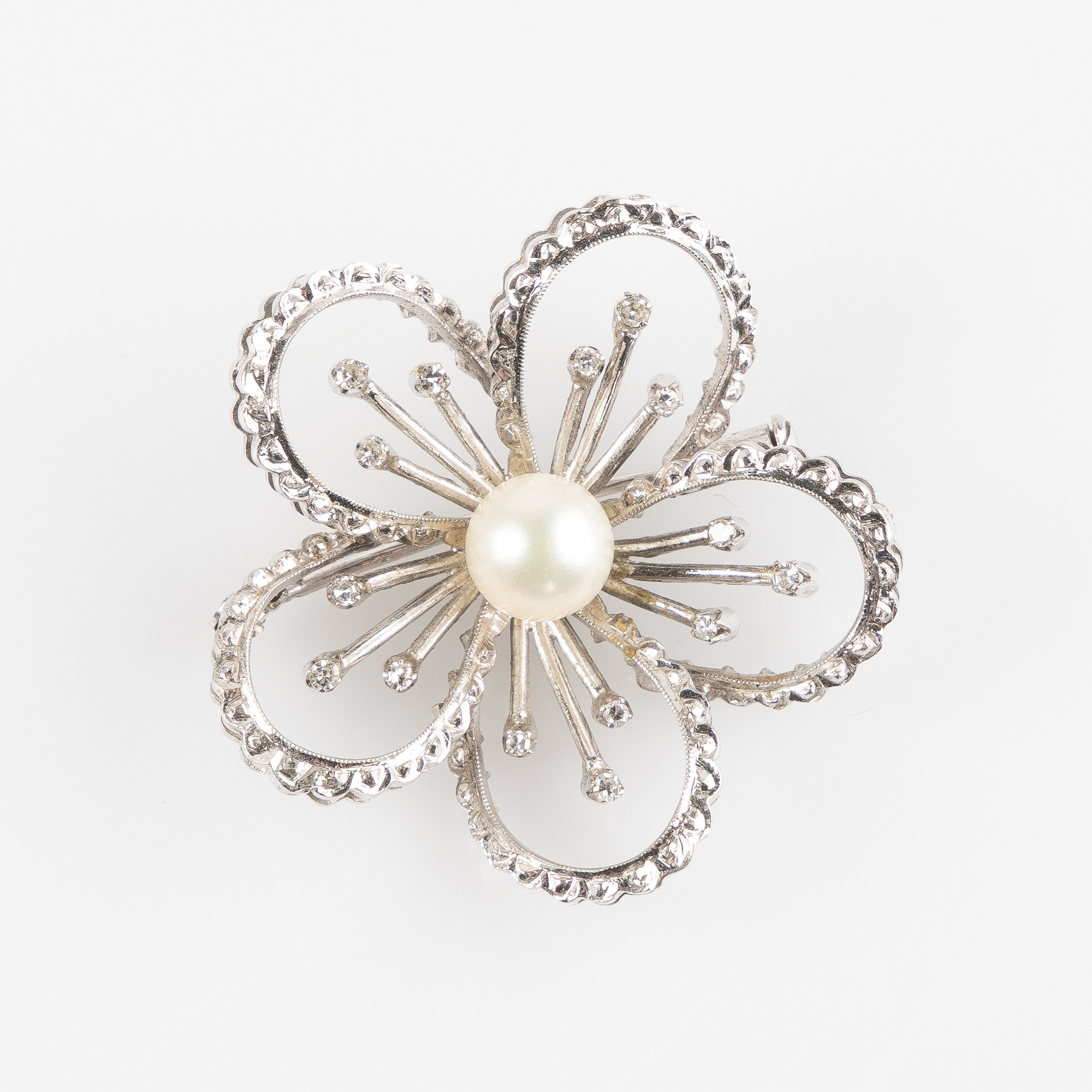 BROSCH, 18K vitguld.