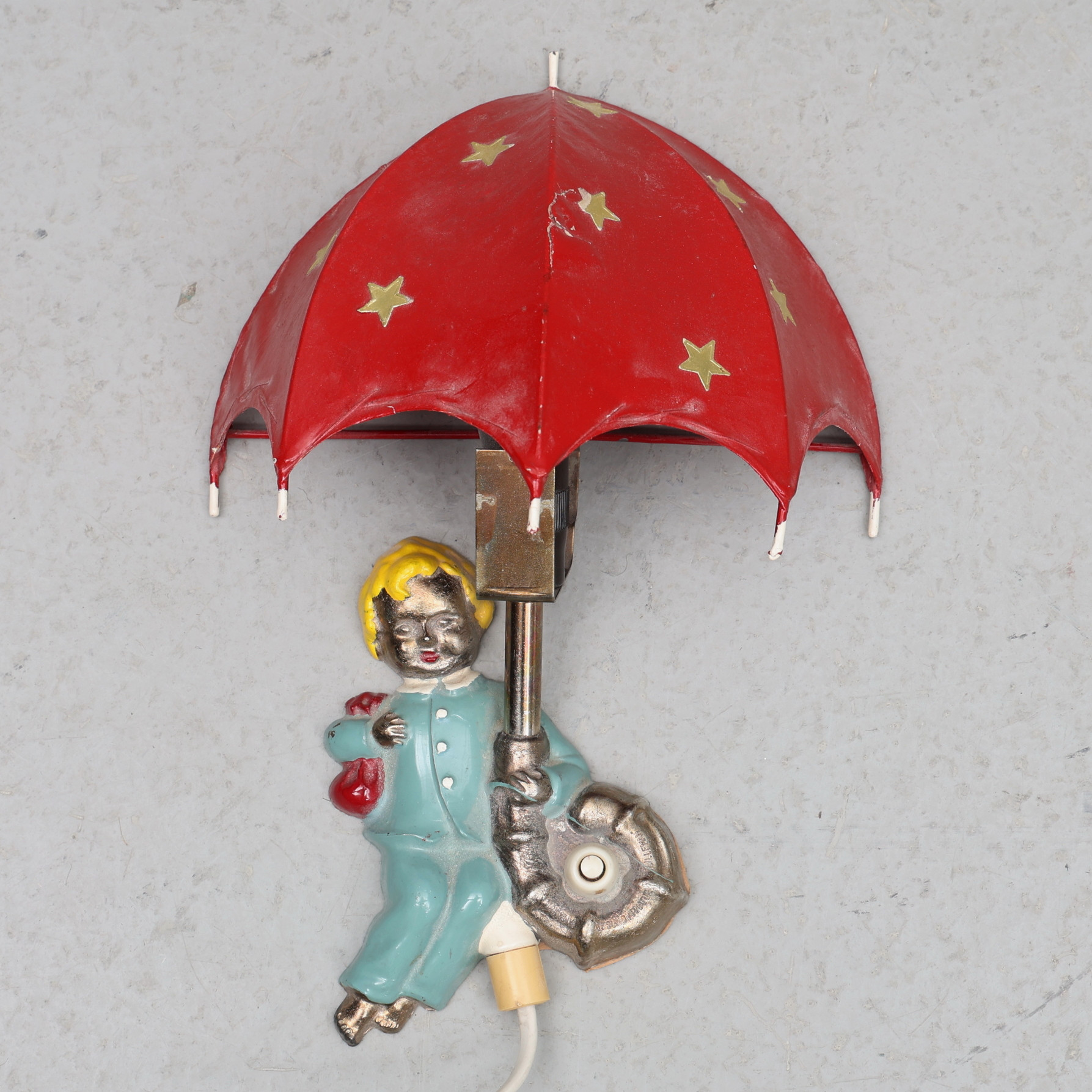 VÄGGLAMPA, bemålad metall, "Lilleman", Sundiarmatur, 1900-tal.