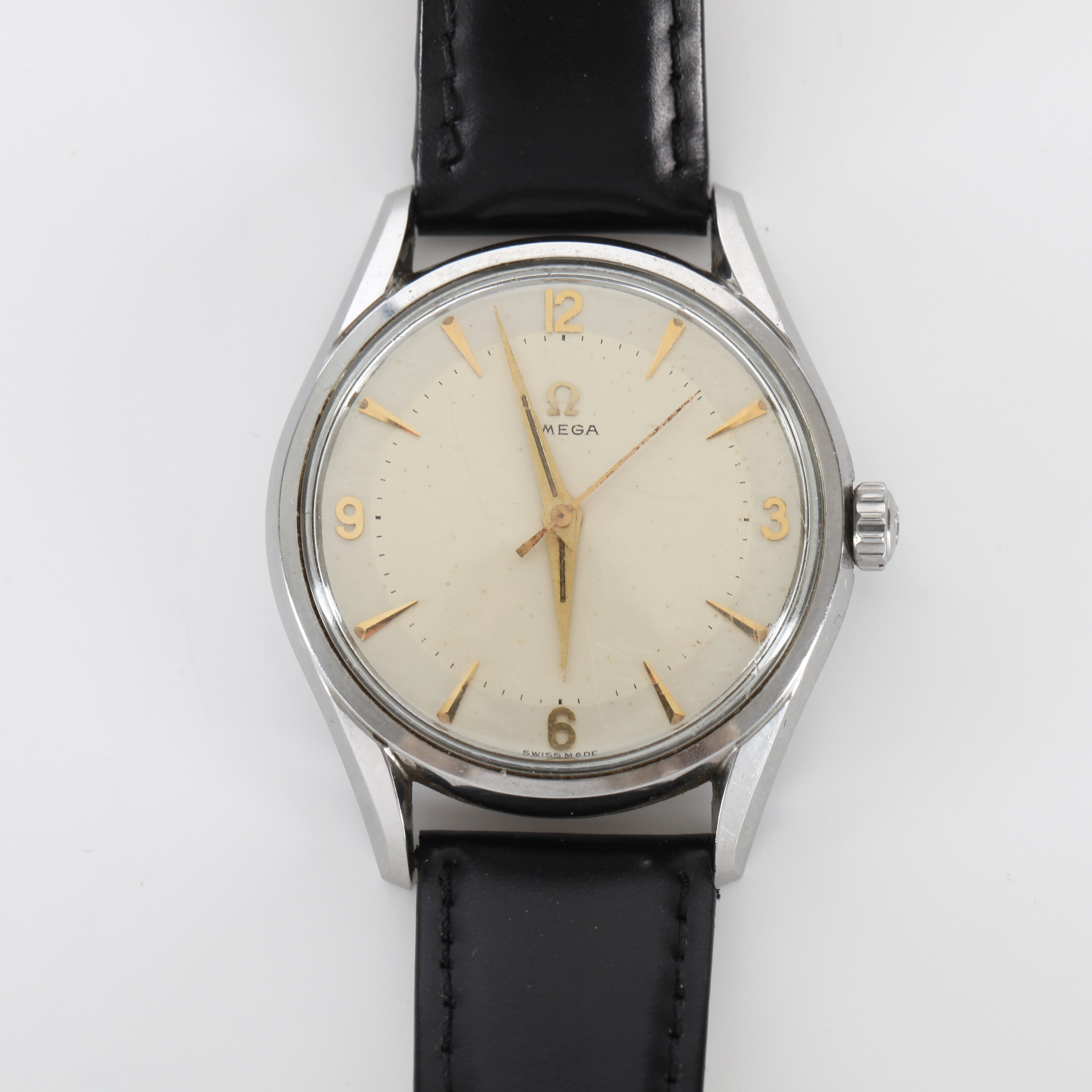 ARMBANDSUR OMEGA, stål, manuell, 1950-tal.