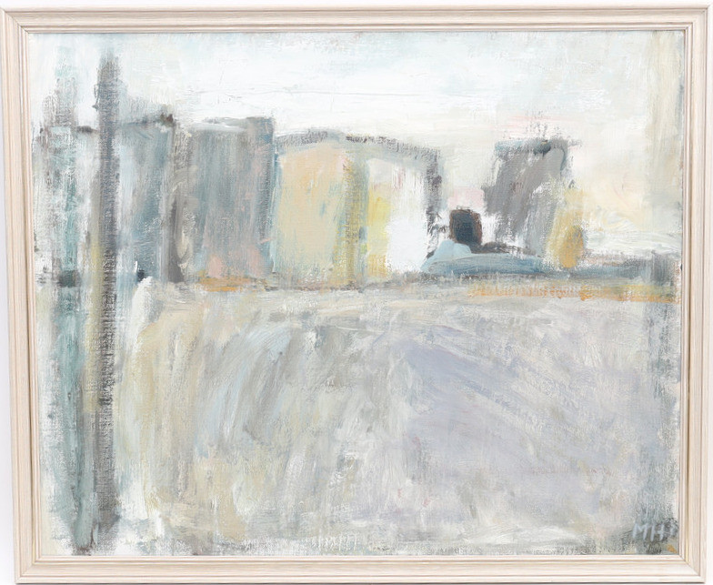 MARIE HOLMGREN. "En kort sekund" oljemålning på duk, monogramsignerad.