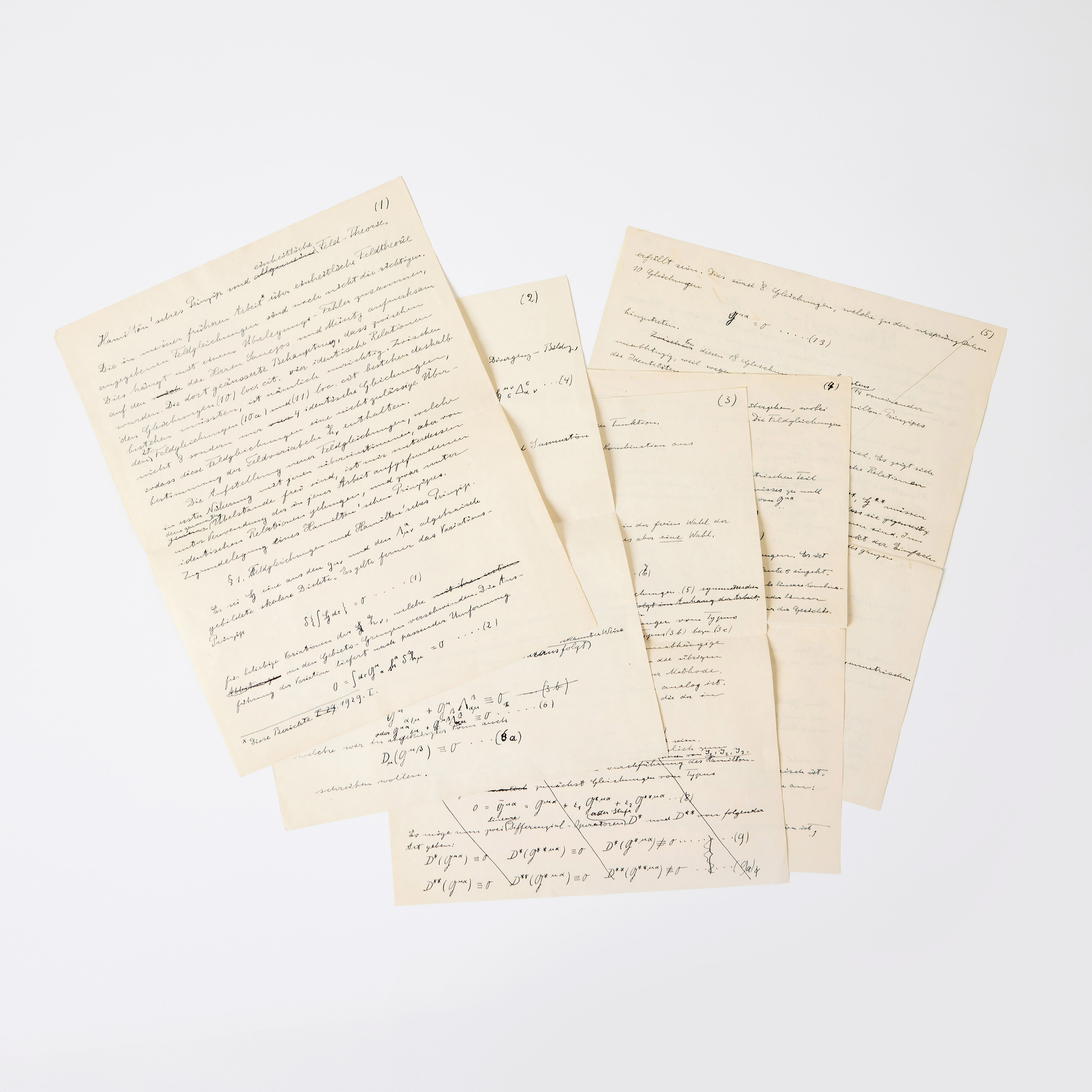 ALBERT EINSTEIN, AUTOGRAPH SCIENTIFIC MANUSCRIPT REGARDING UNIFIED FIELD THEORY, 1929.