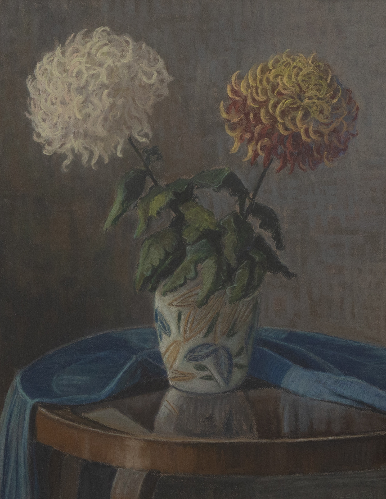 EDUARDO ”EDDIE” VALENTA (ÖSTERRIKE/SVERIGE, 1908-1974). Stilleben, pastell, signerad.