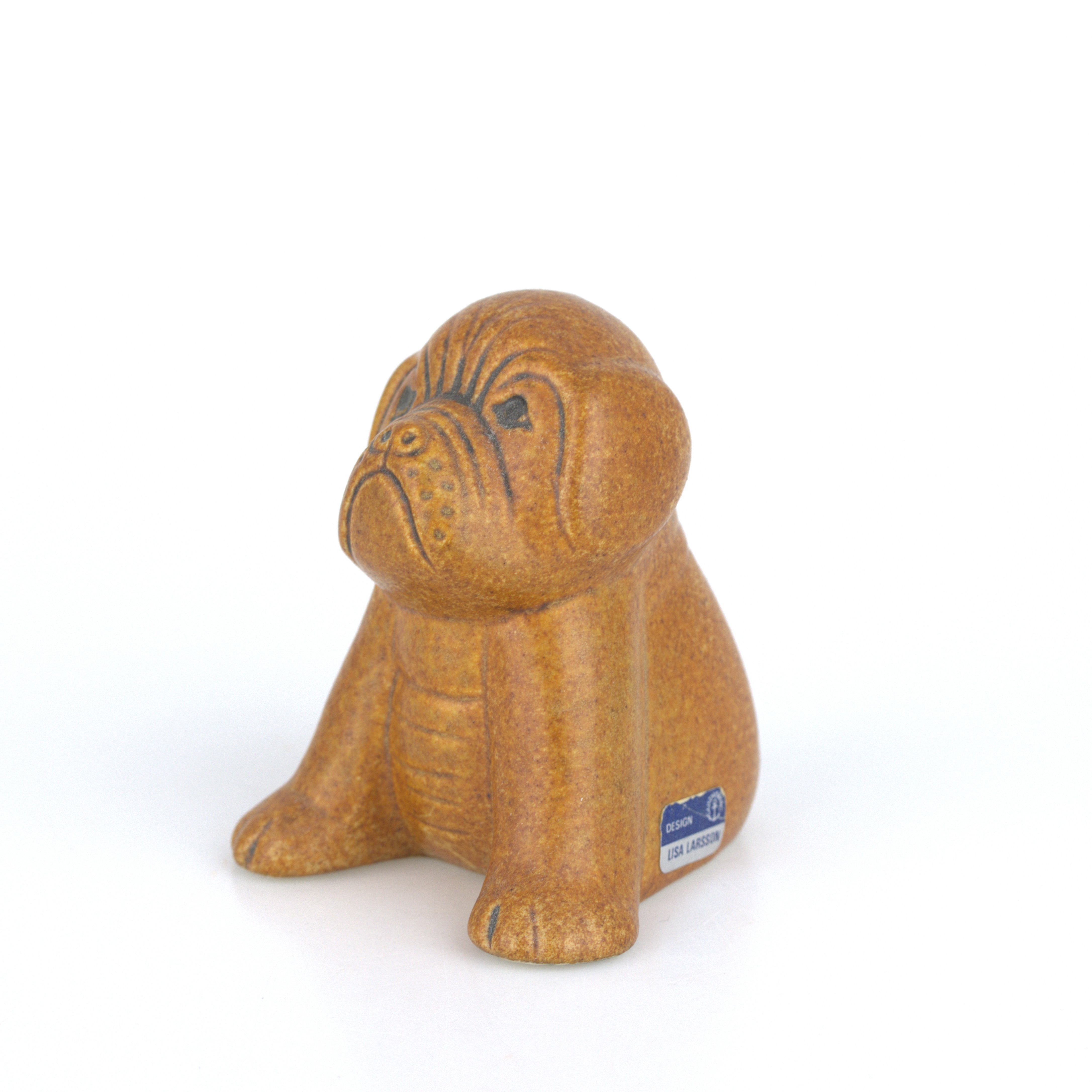 LISA LARSON. Figurin, "Boxer", stengods, ur serien Kennel, etikettmärkt, Gustavsberg.