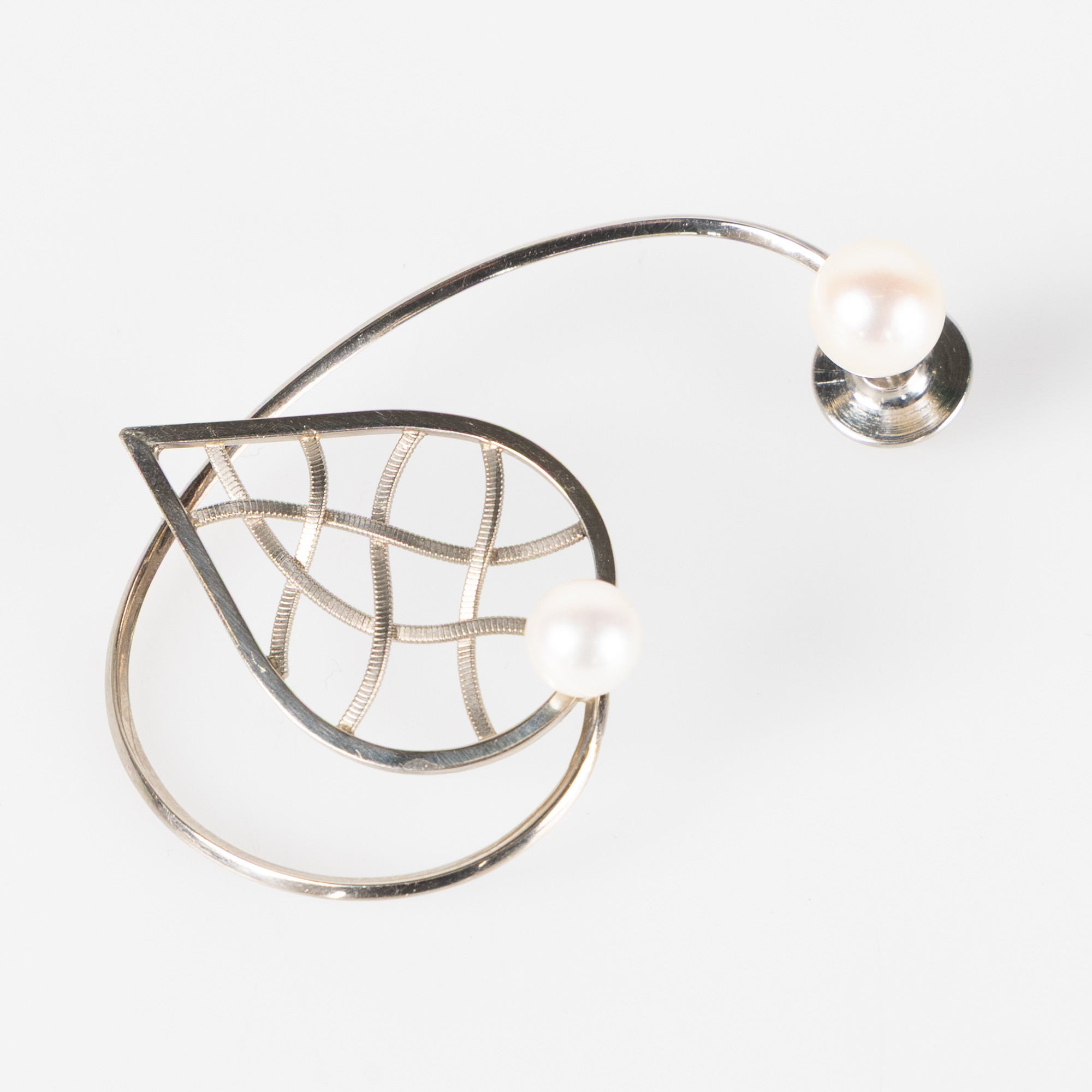 BROSCH, 18K vitguld.