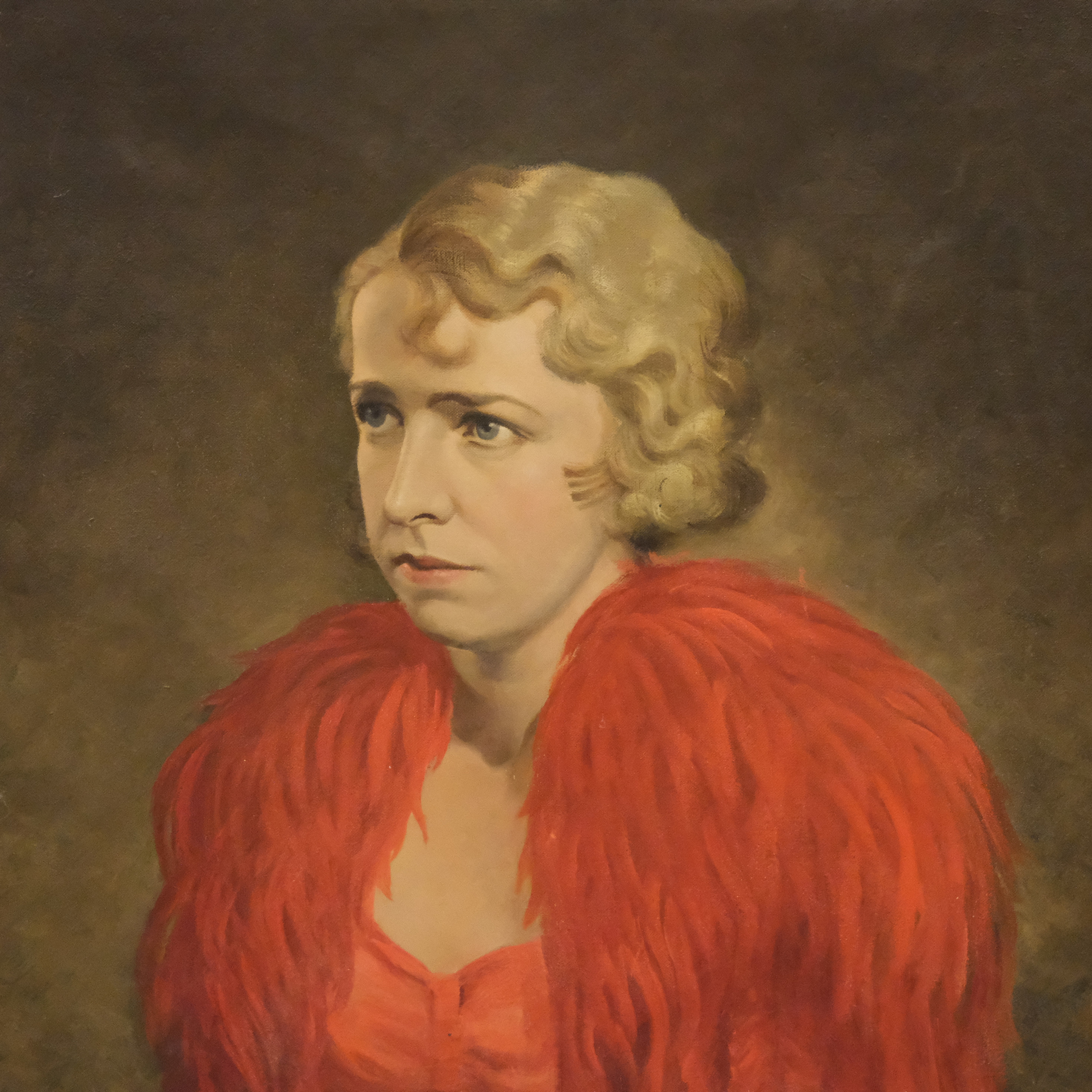 PHILIPPE DE ROUGEMONT. KVINNA MED FJÄDERBOA.