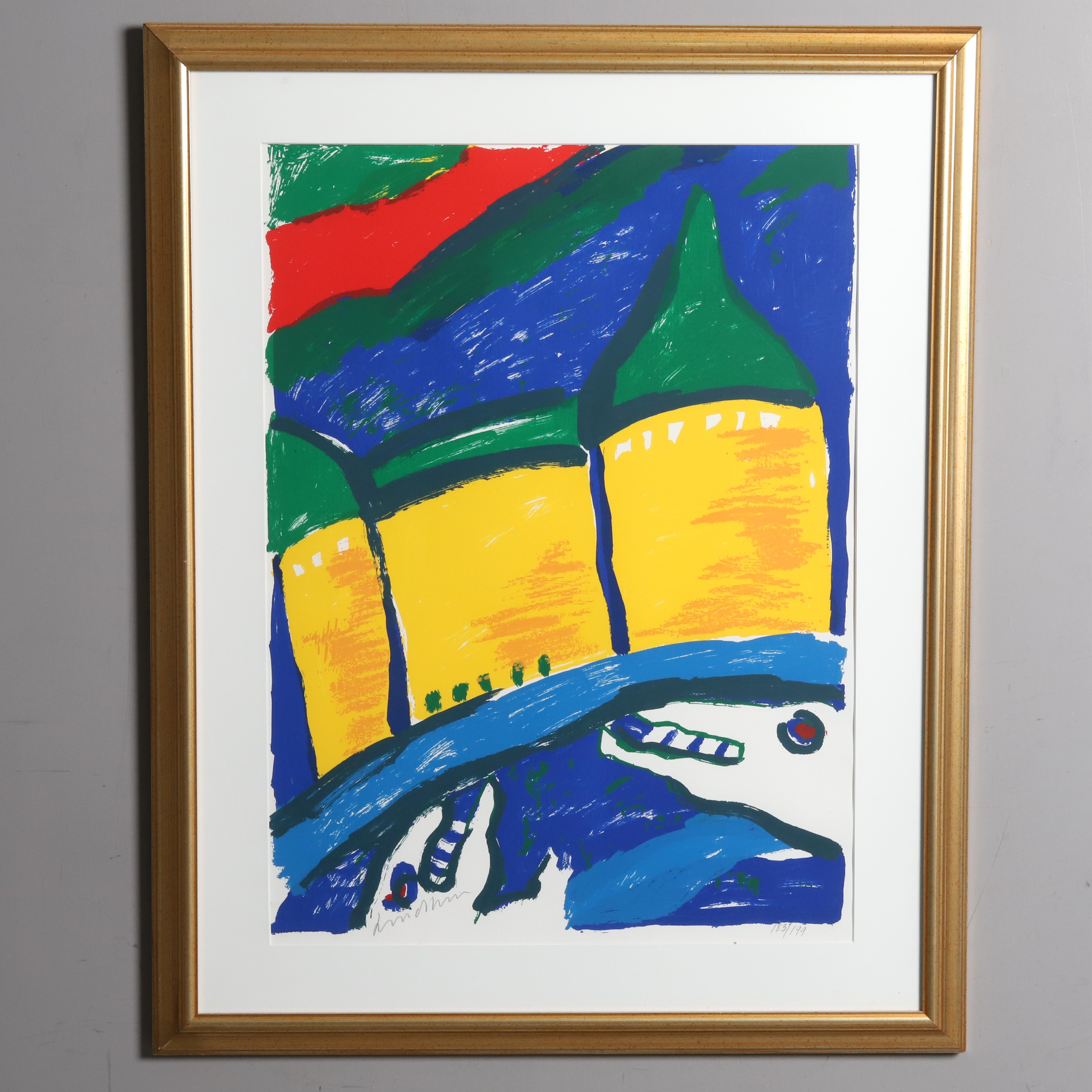 BENGT LINDSTRÖM. Litografi, "Örebro slott", signerad.