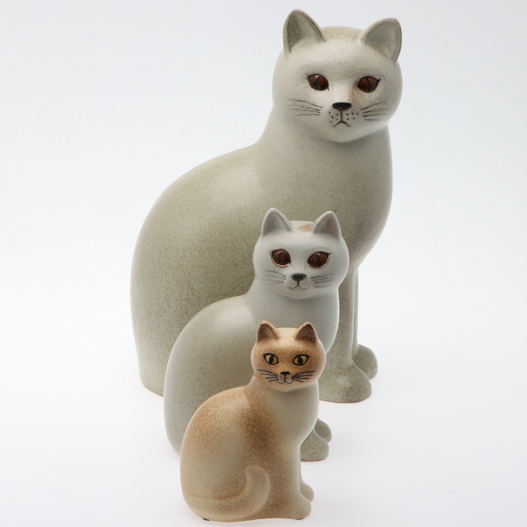 LISA LARSON. Figuriner, 3 st, Murre & Måns, midi, maxi, stengods, Gustavsberg.