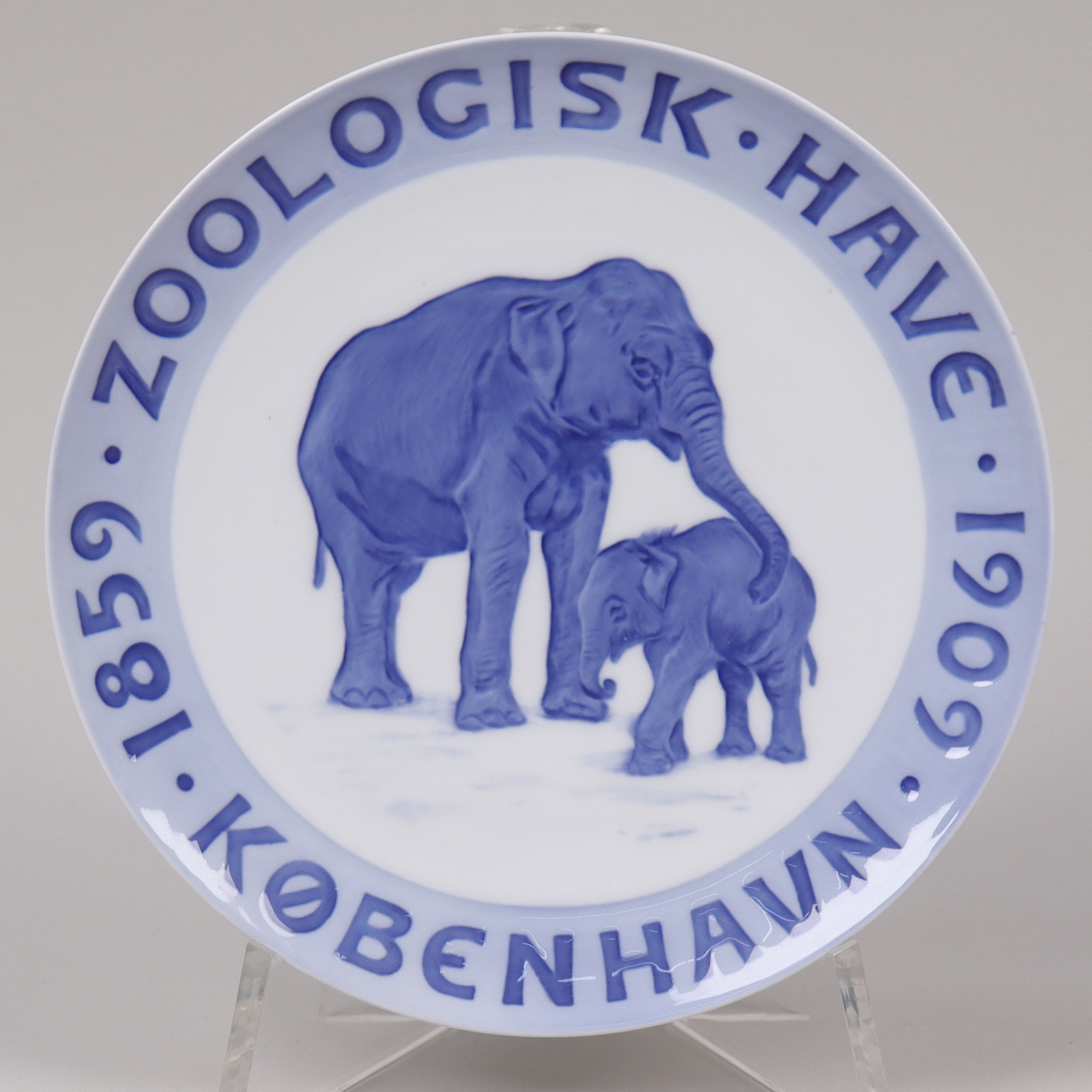 MINNESTALLRIK, Royal Copenhagen, "1859 - Zoologisk Have København 1909", Köpenhamns Zoo´s 50 års jubileum.