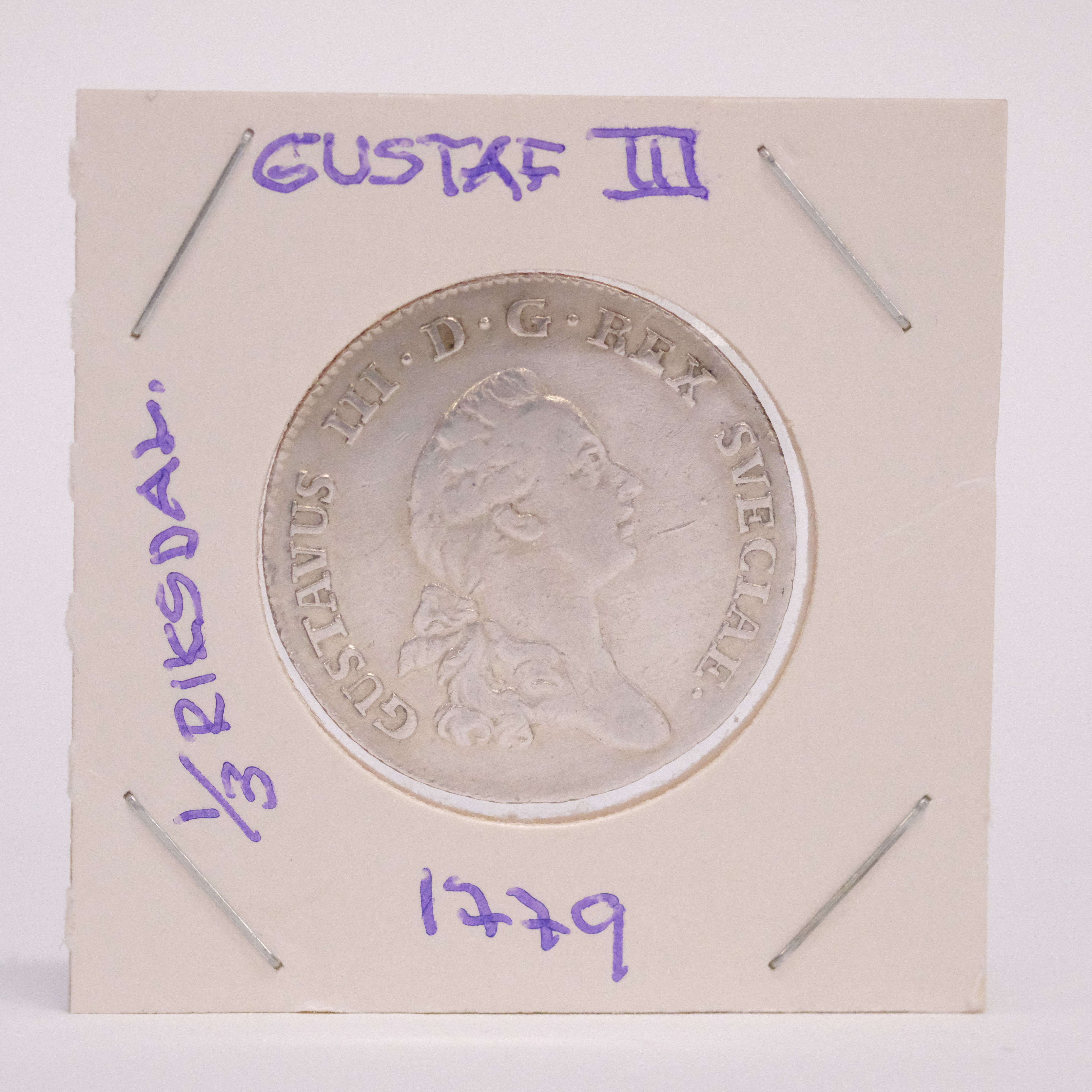 1/3 RIKSDALER, SILVERMYNT, GUSTAV III, 1779.