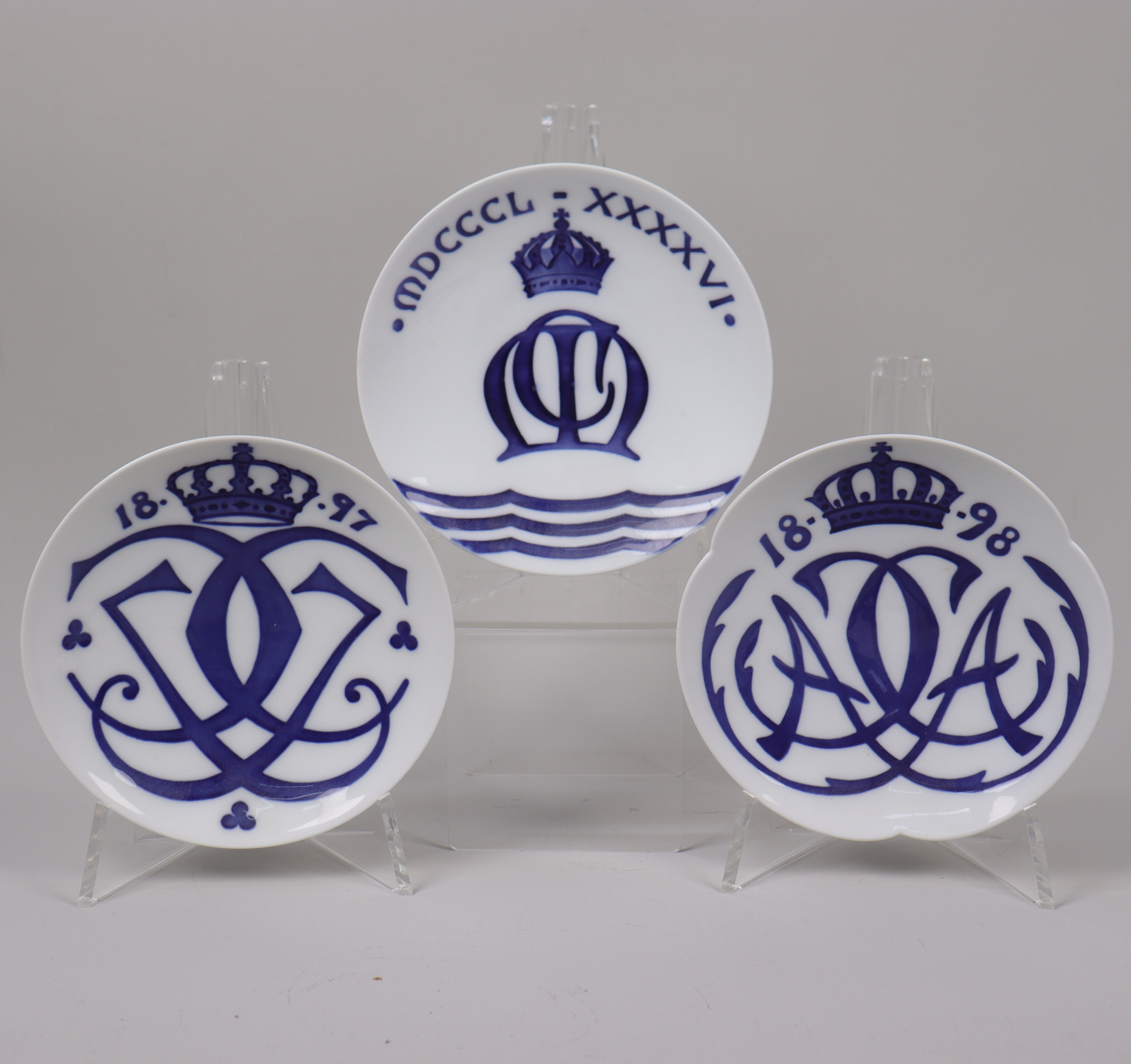 MINNESTALLRIKAR, Royal Copenhagen, kungliga bröllop, 3 st.