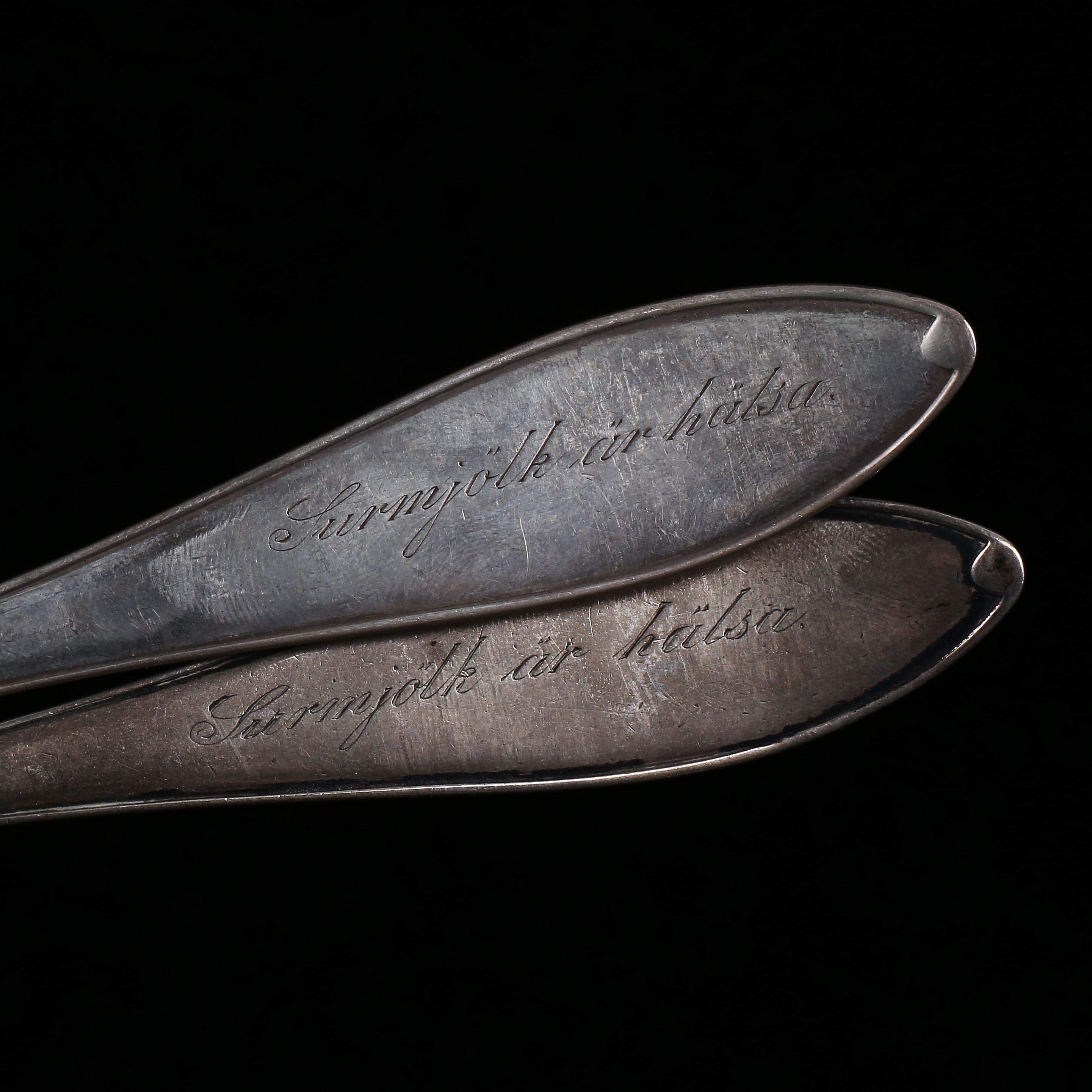 SKEDAR, 2 st, silver, "Svensk Spetsig", MB Stehn, Helsingborg 1911, vikt 112 gram.