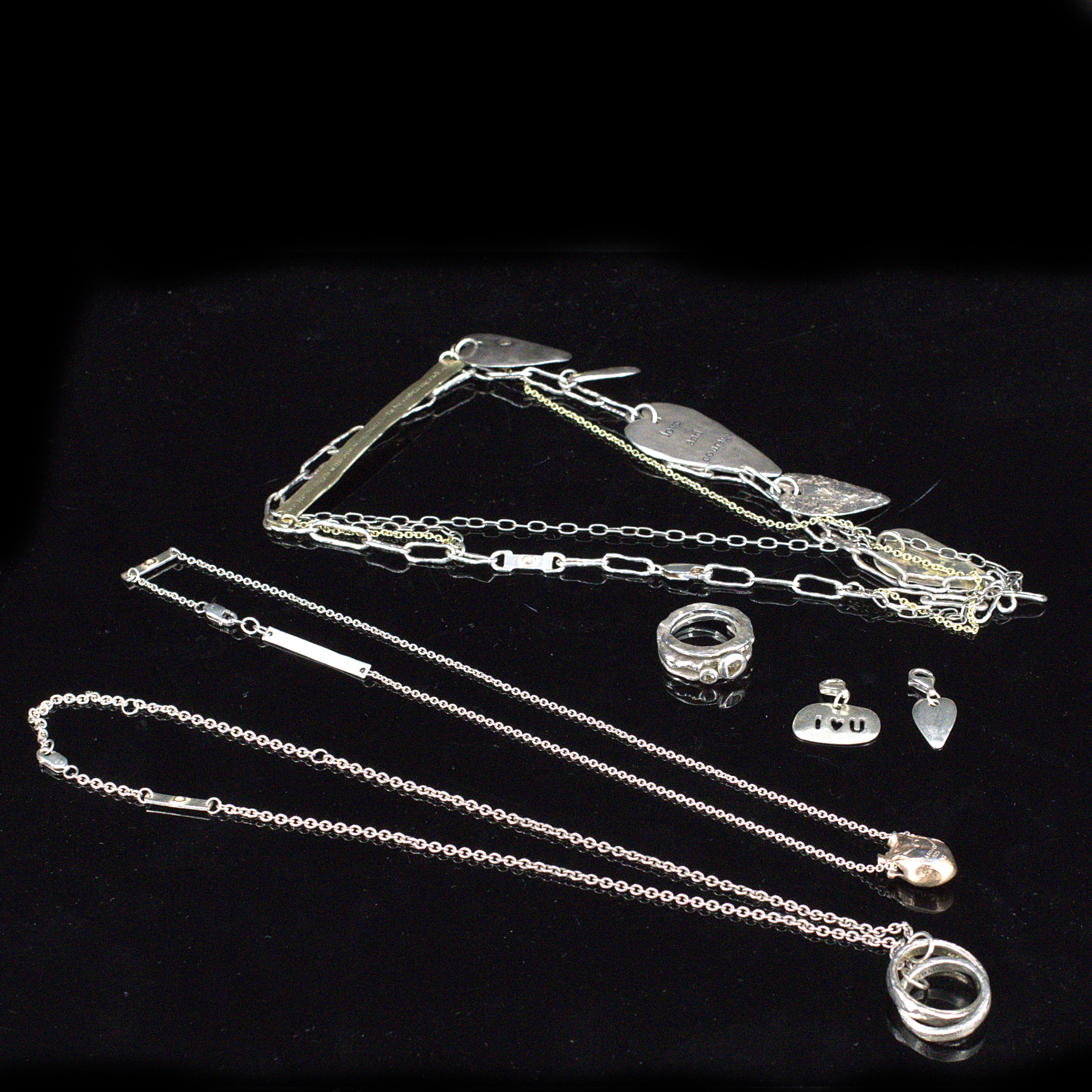 BJØRG NORDLI-MATHISEN. Halsband, hängen och ring, 6 delar, sterlingsilver, Bjørg Jewellery, Norge.