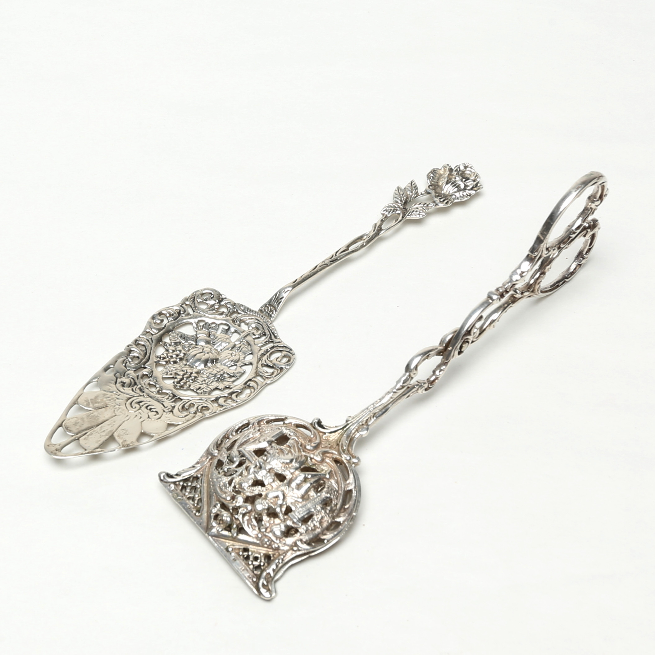 SERVERINGSBESTICK, 2 delar, silver.
