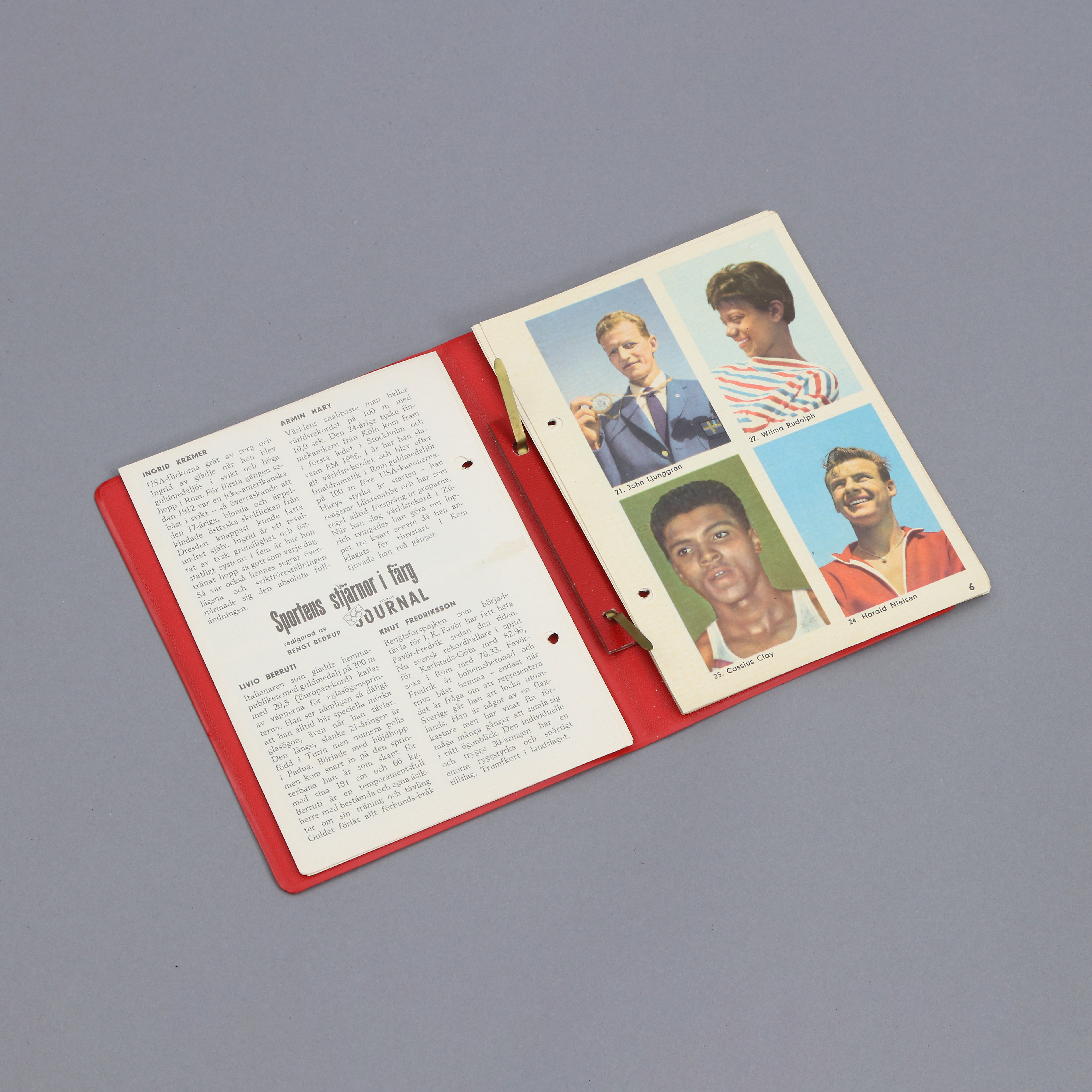 SPORTENS STJÄRNOR I FÄRG. Hemmets Journal. 20 numrerade sidor samt en onumrerad. Med bl.a. Cassius Clay. Original omslag.