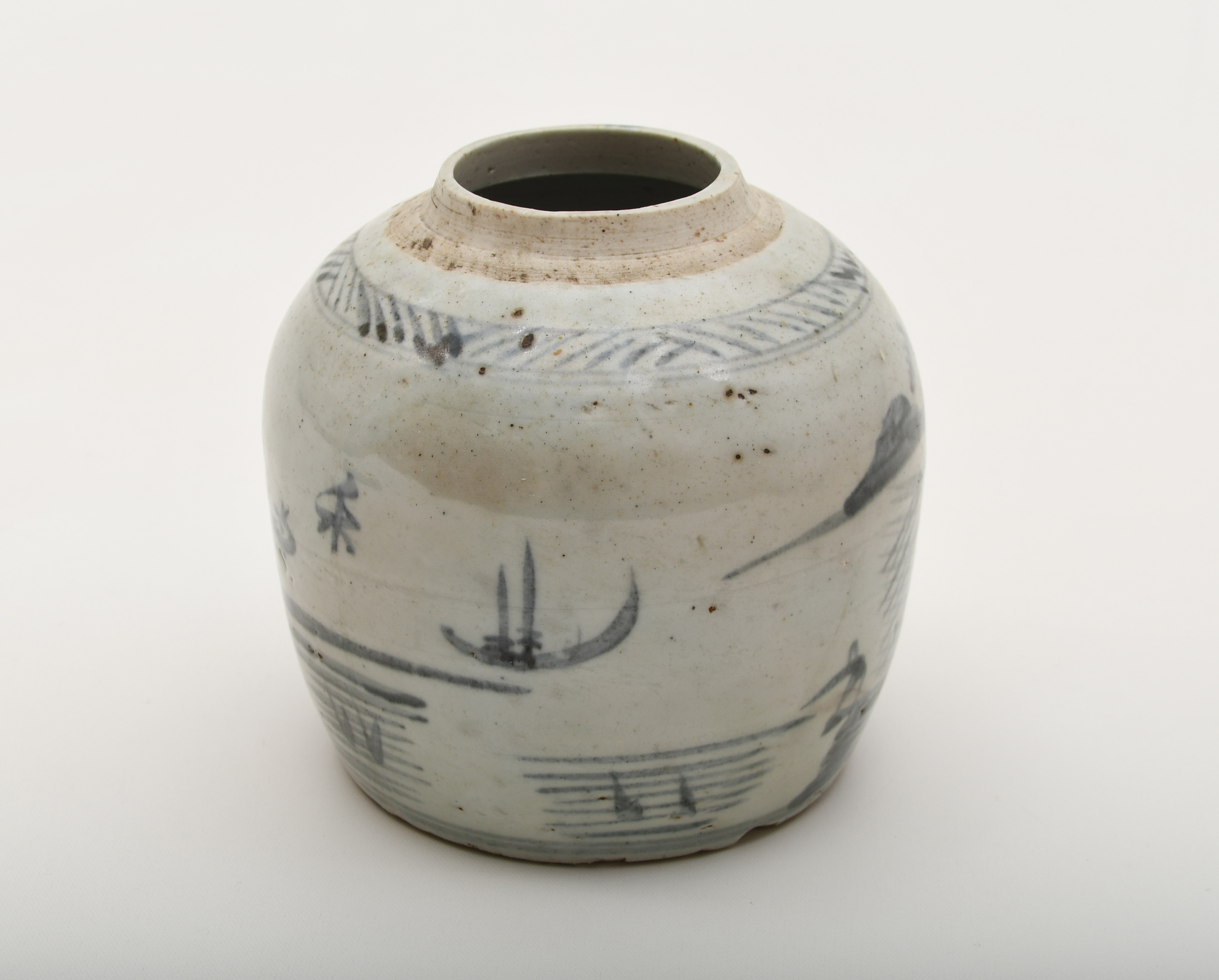 KINA. Ingefärskruka. Qing, 1800-tal, Porslin.