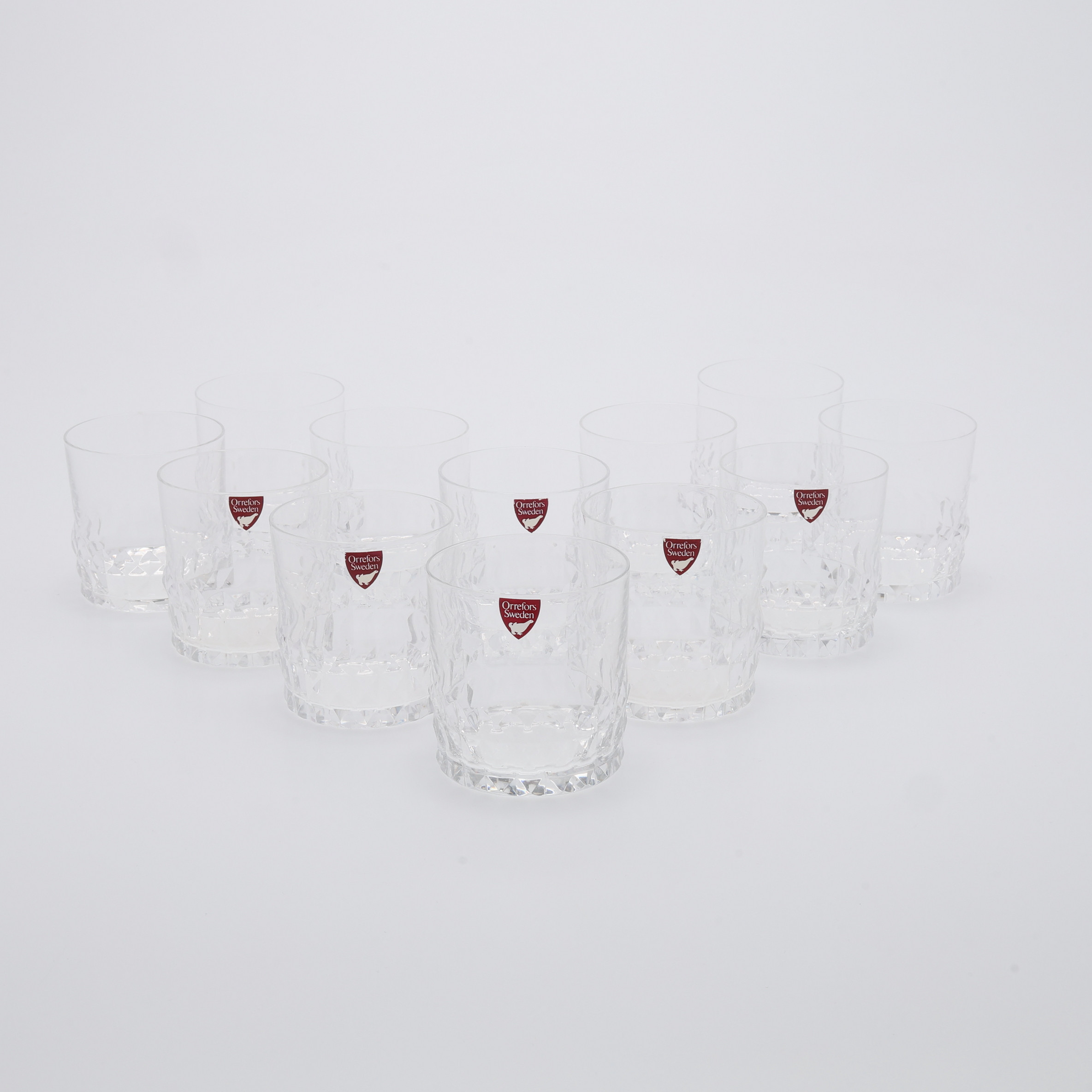 WHISKY/SELTERSGLAS, 12 ST, "Silvia" Ingeborg Lundin för Orrefors.