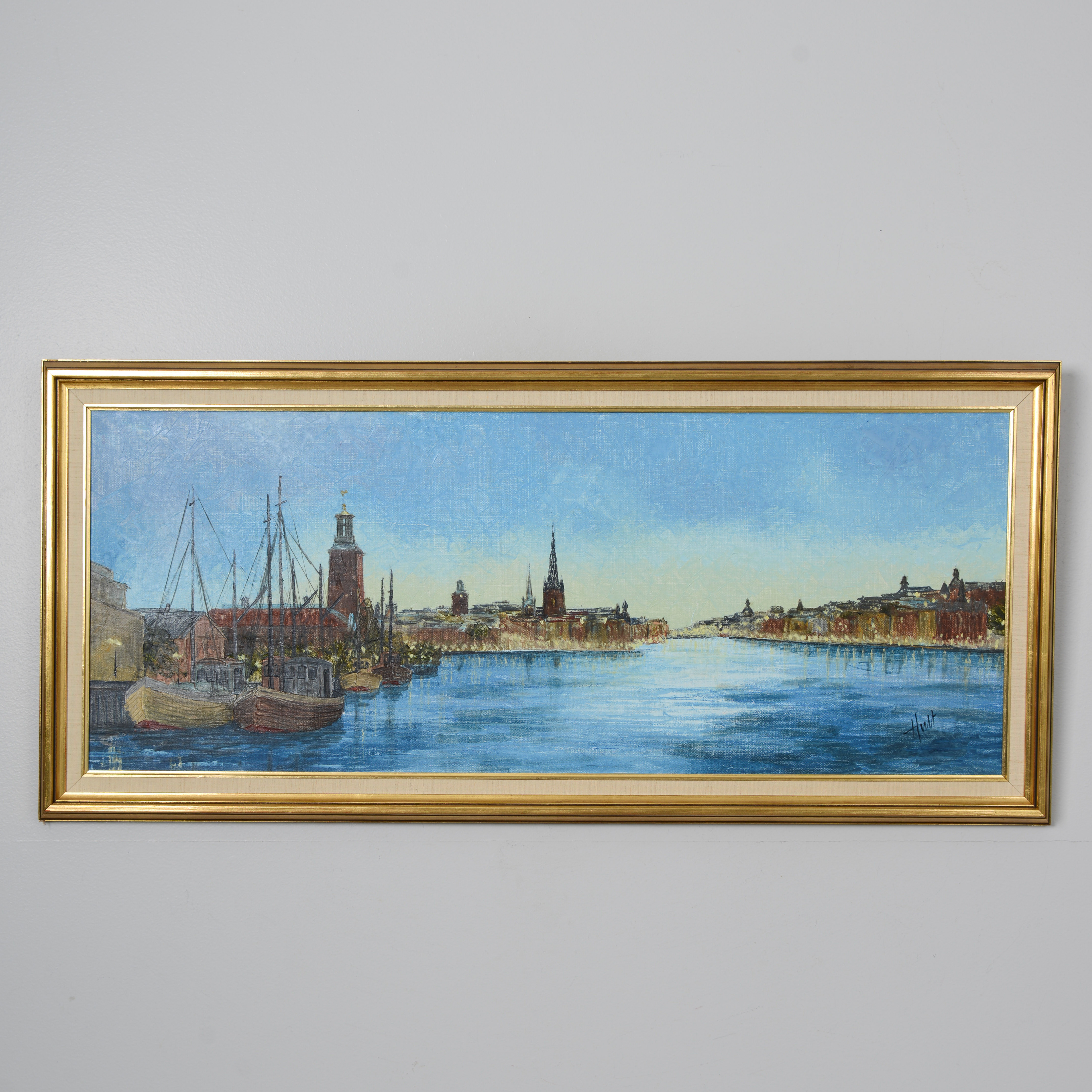 RITA HULT. Stockholmsmotiv, olja på duk, signerad.