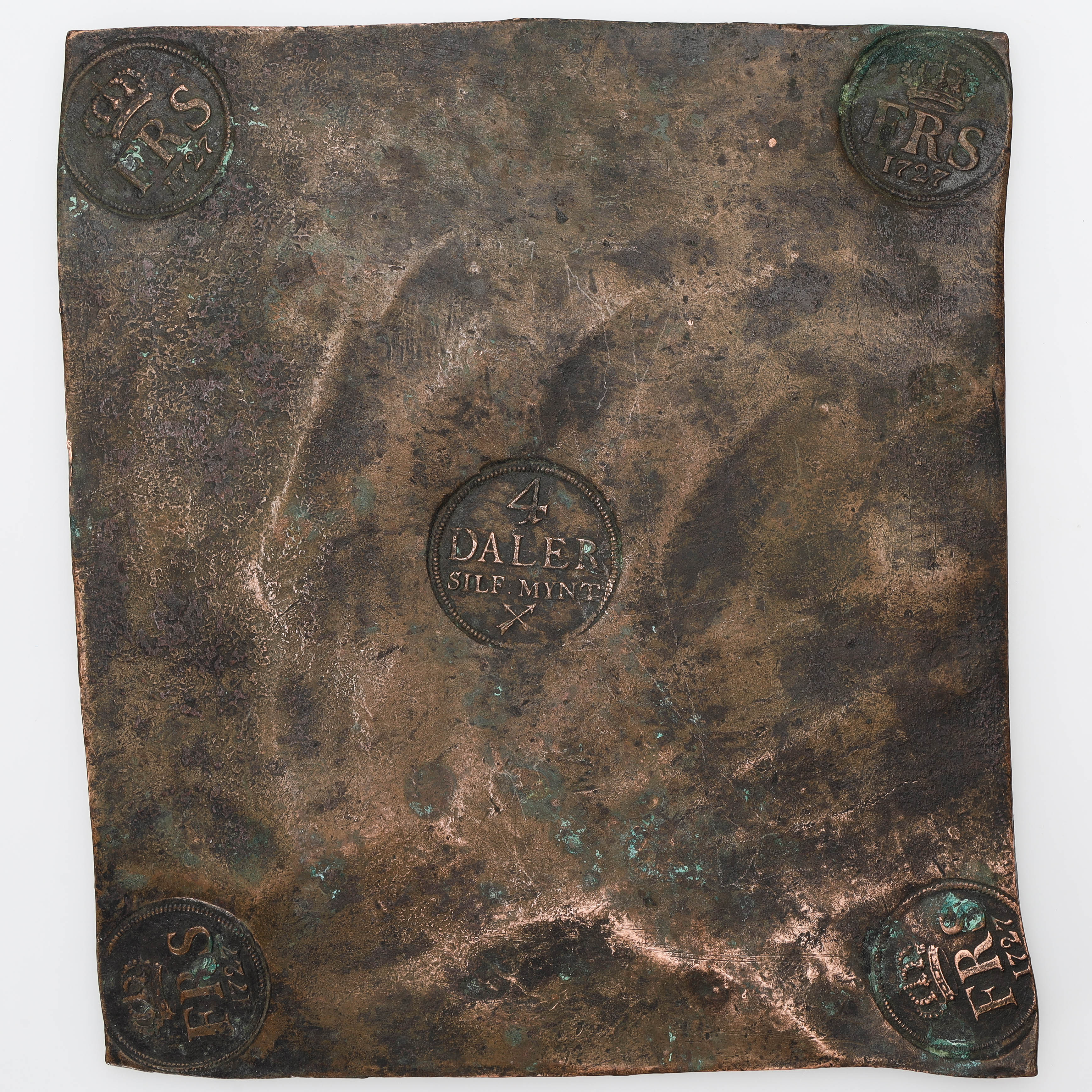 PLÅTMYNT, 4 Daler, FRS 1727.