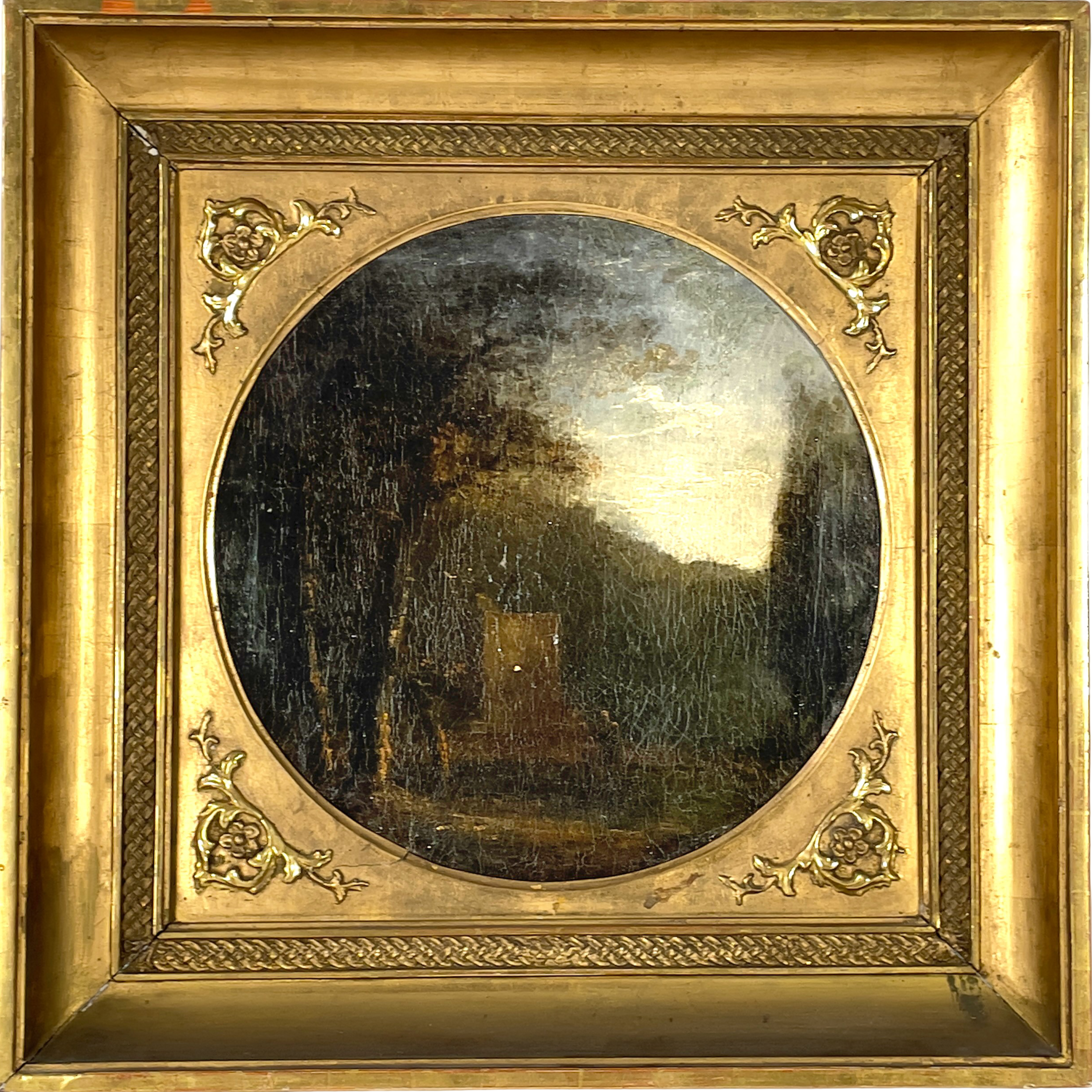 CARL JOHAN FAHLCRANTZ (1774 - 1861), olja på duk, Tillskriven, landskapsmotiv med två figurer, ej signerad, notering a tergo "Målad af Falcrantz". Proveniens: Sparreholms Slott.