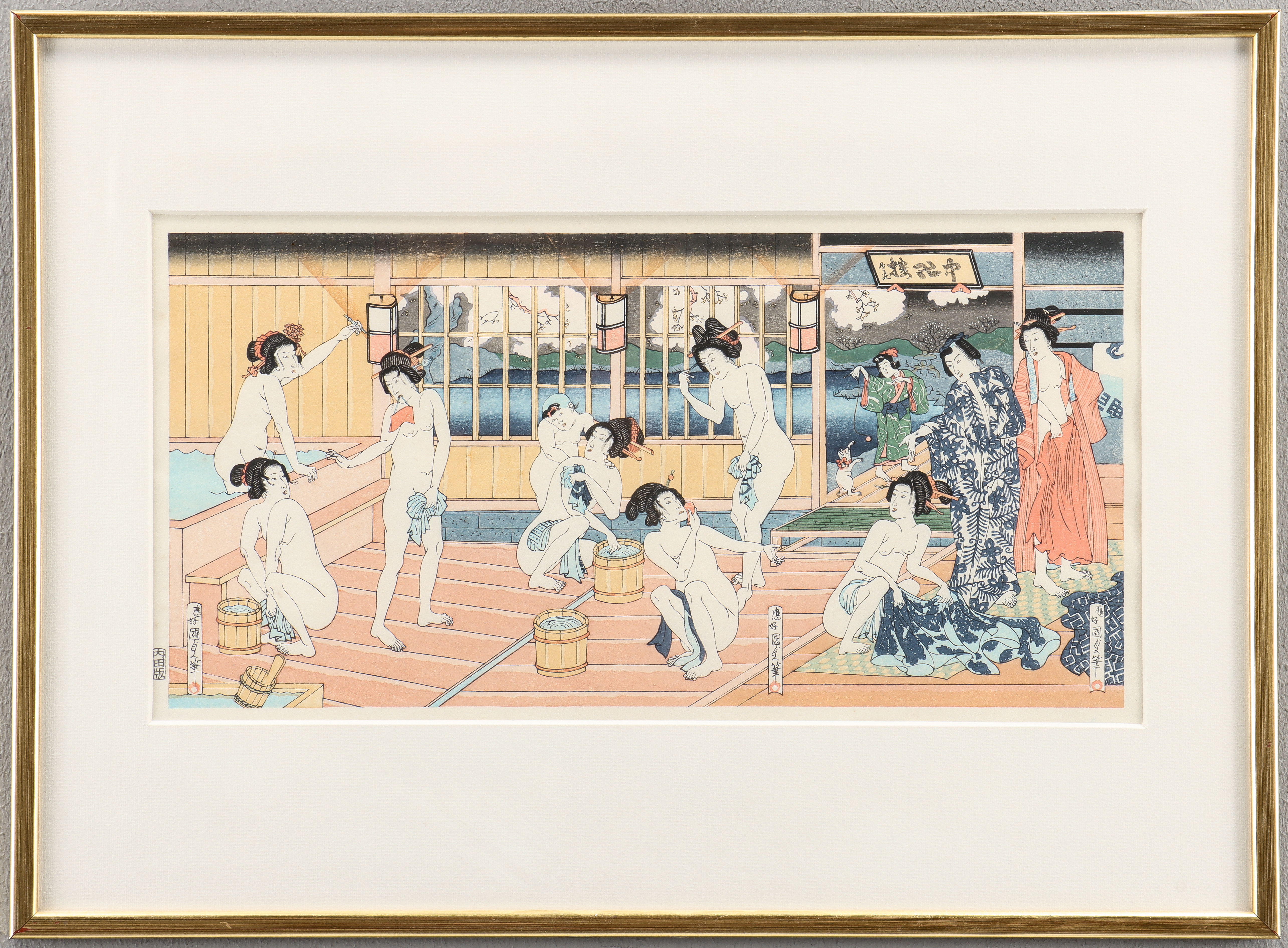 UTAGAWA KUNISADA II (1823-1880). EFTER. Badhusscen.