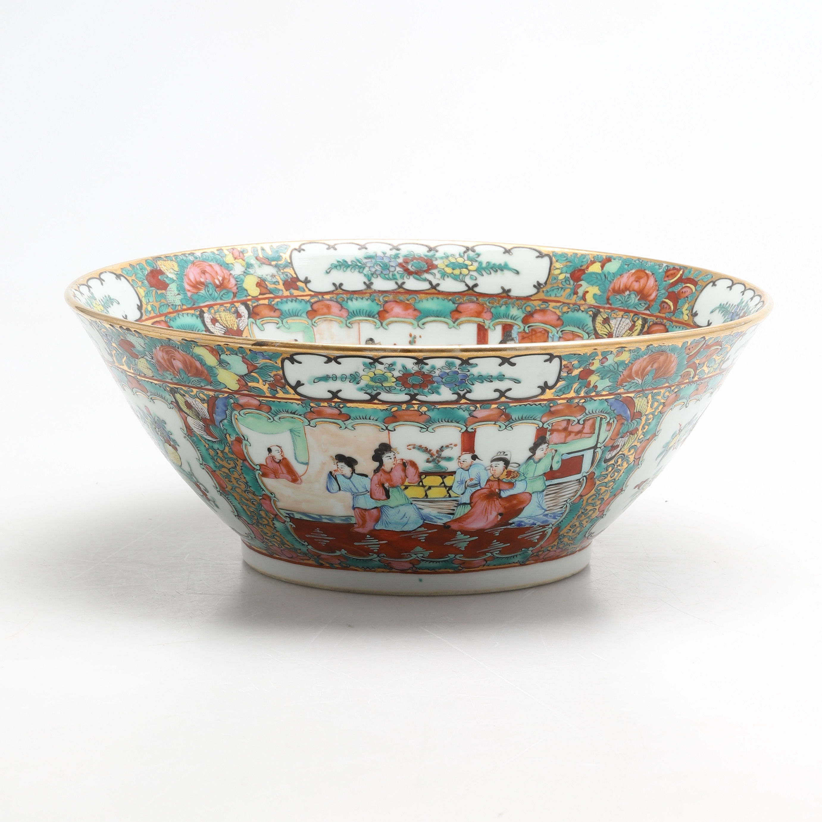 BÅLSKÅL, porslin, Kanton-stil, Kina, Folkrepubliken Kina (1949- ).