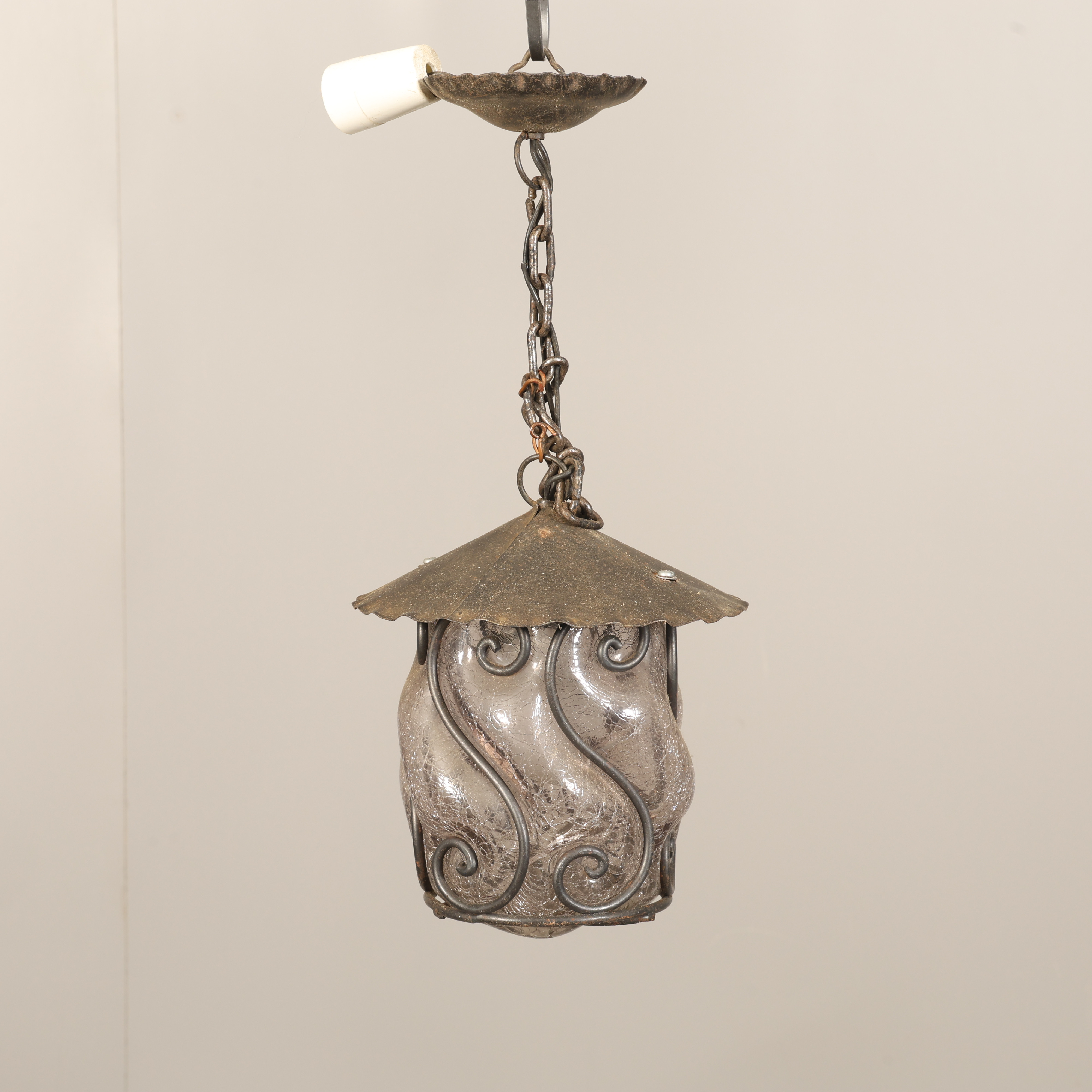 HALLAMPA, metall, glas, 1900-talets första hälft.