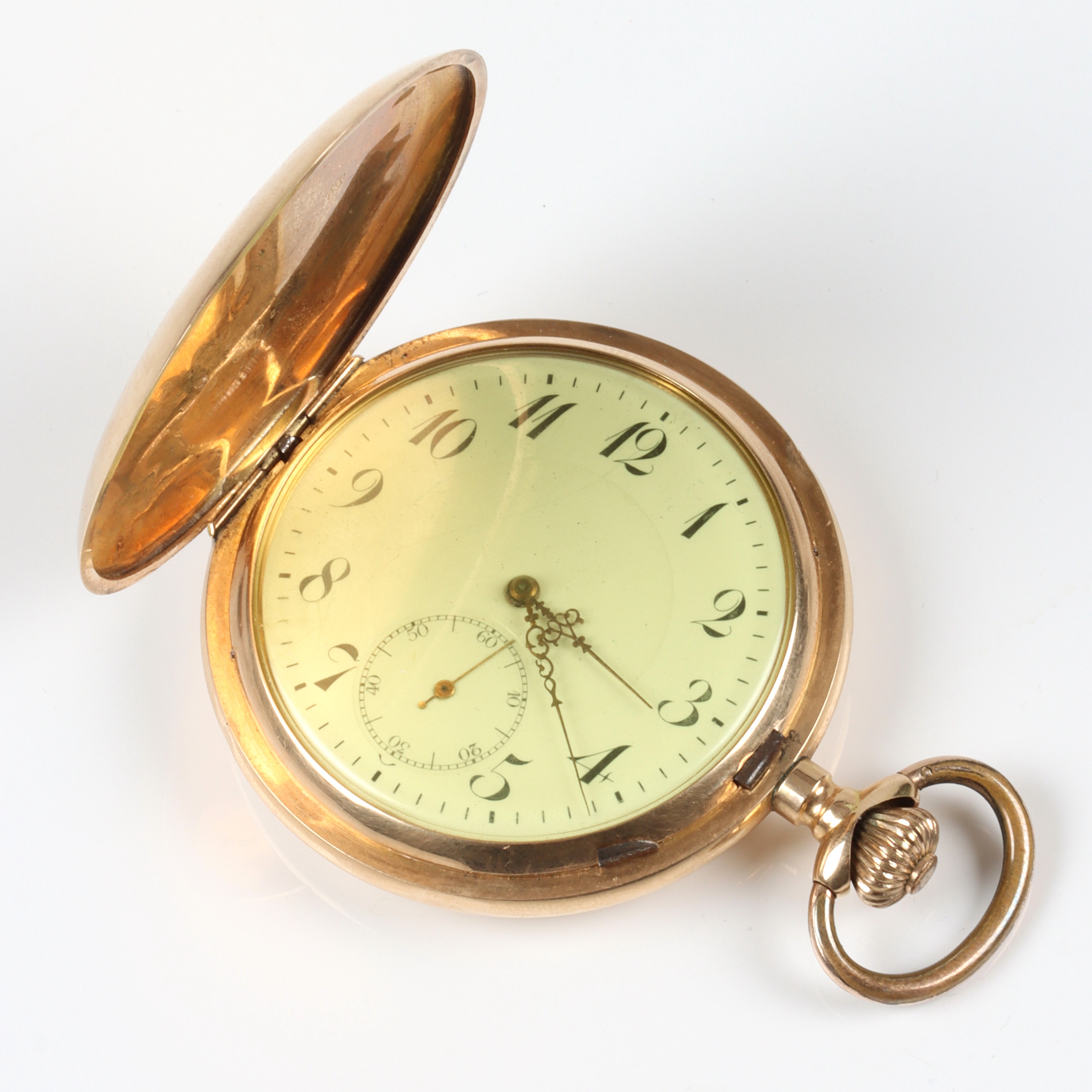 SAVONETTUR, boett i 14k guld, manuellt uppdrag, 1900-tal.