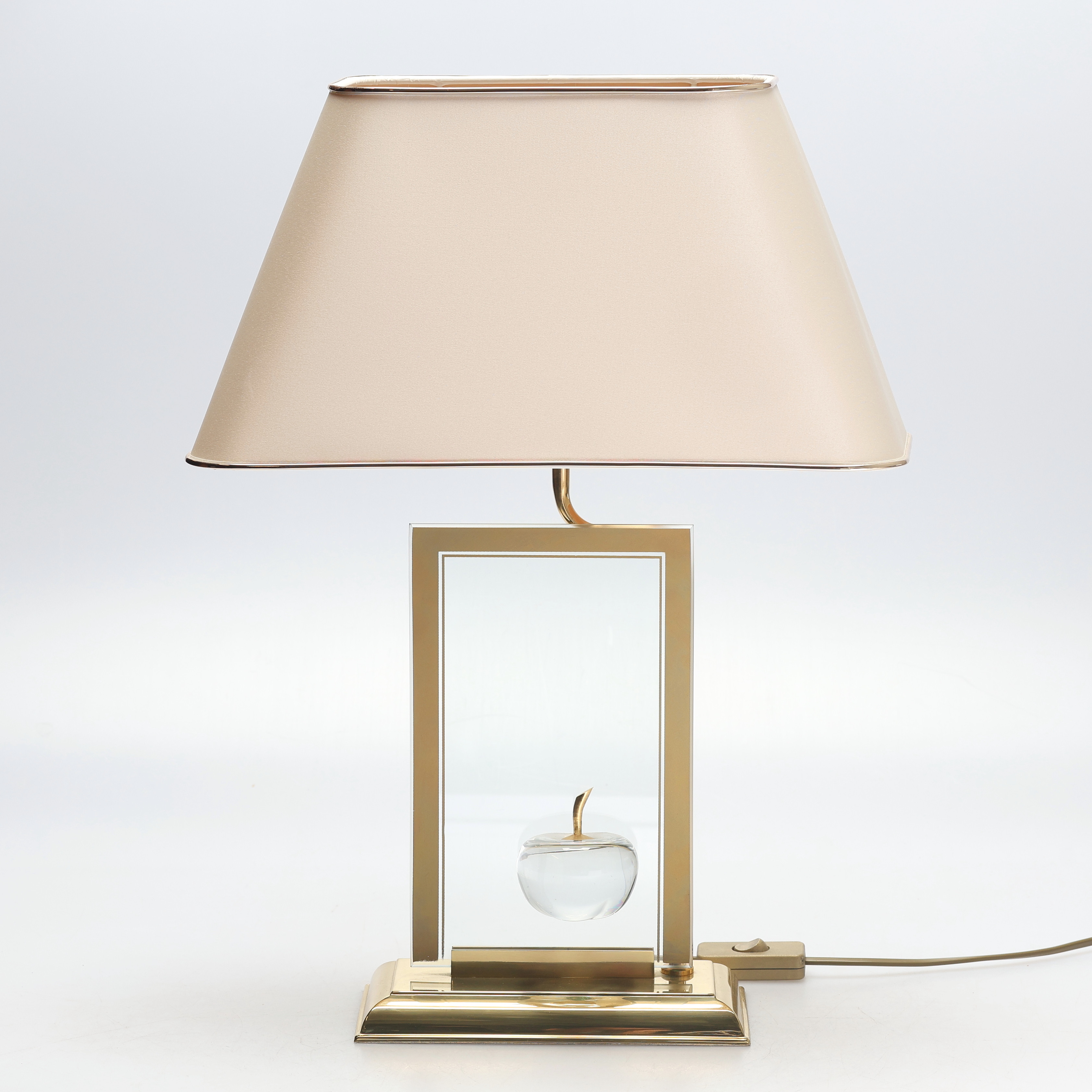 BORDSLAMPA, le Dauphin, glas, mässing.