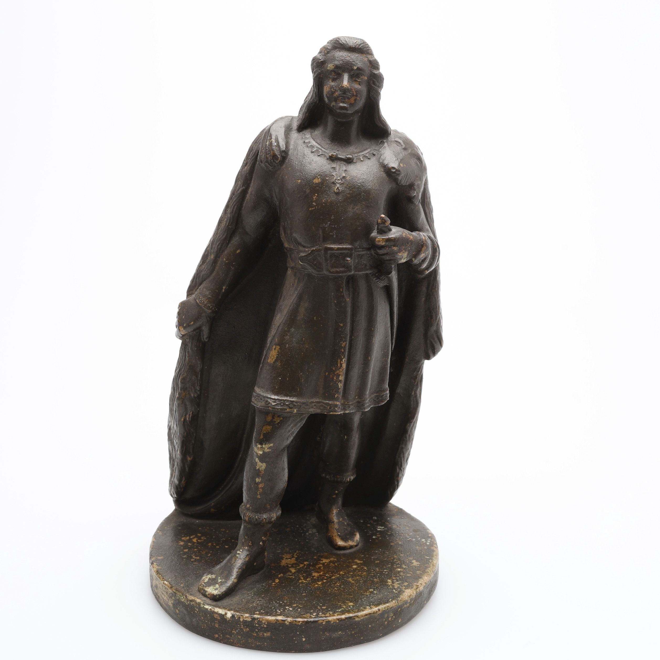 LARS NILSSON FÖR HÖGANÄS, FIGUR I FORM AV FRITIOF DEN DJÄRVE, GLASERAT STENGODS (1854-1869).