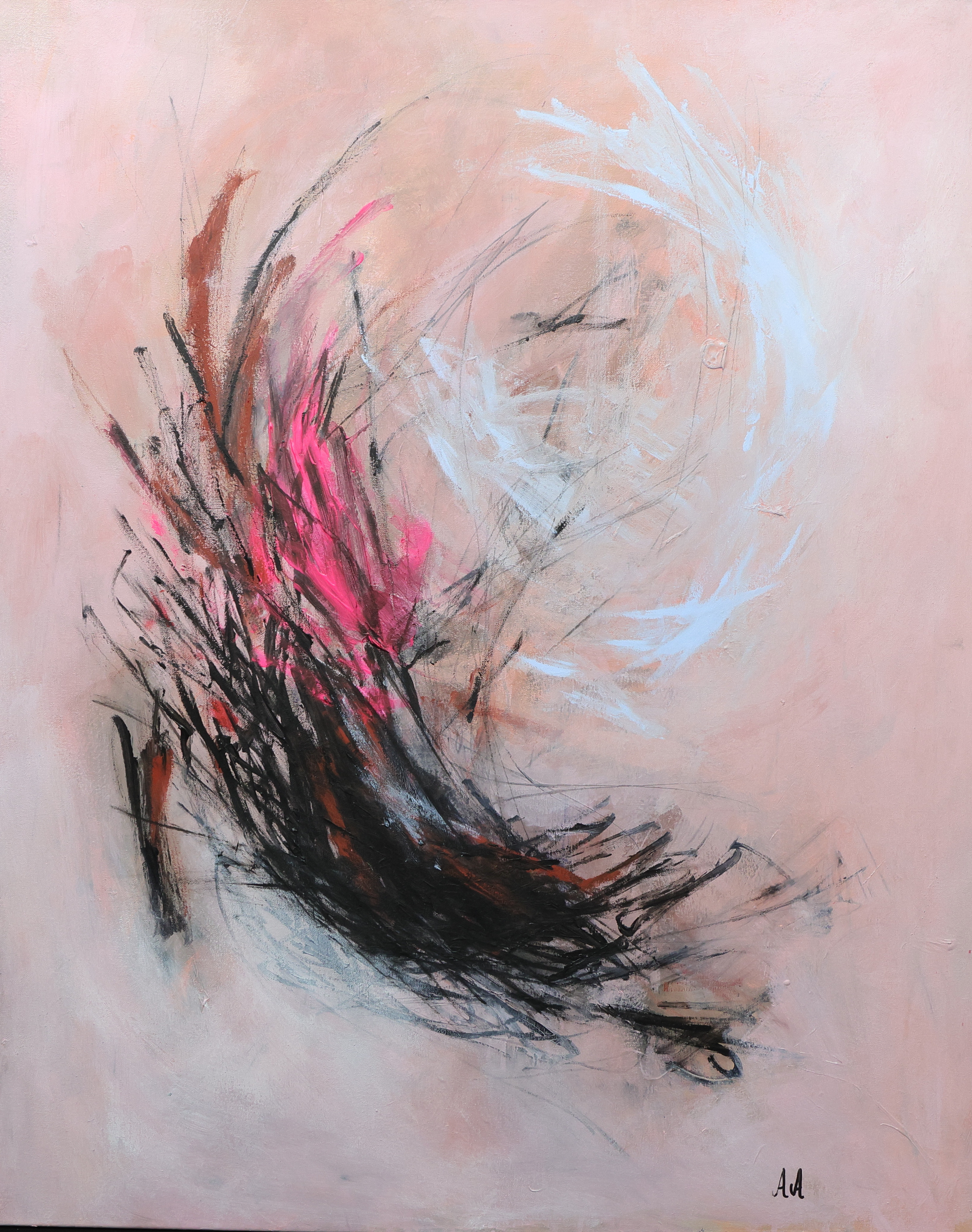ANNA ANDERSSON. ''New beginnings'', Blandteknik, signerad.