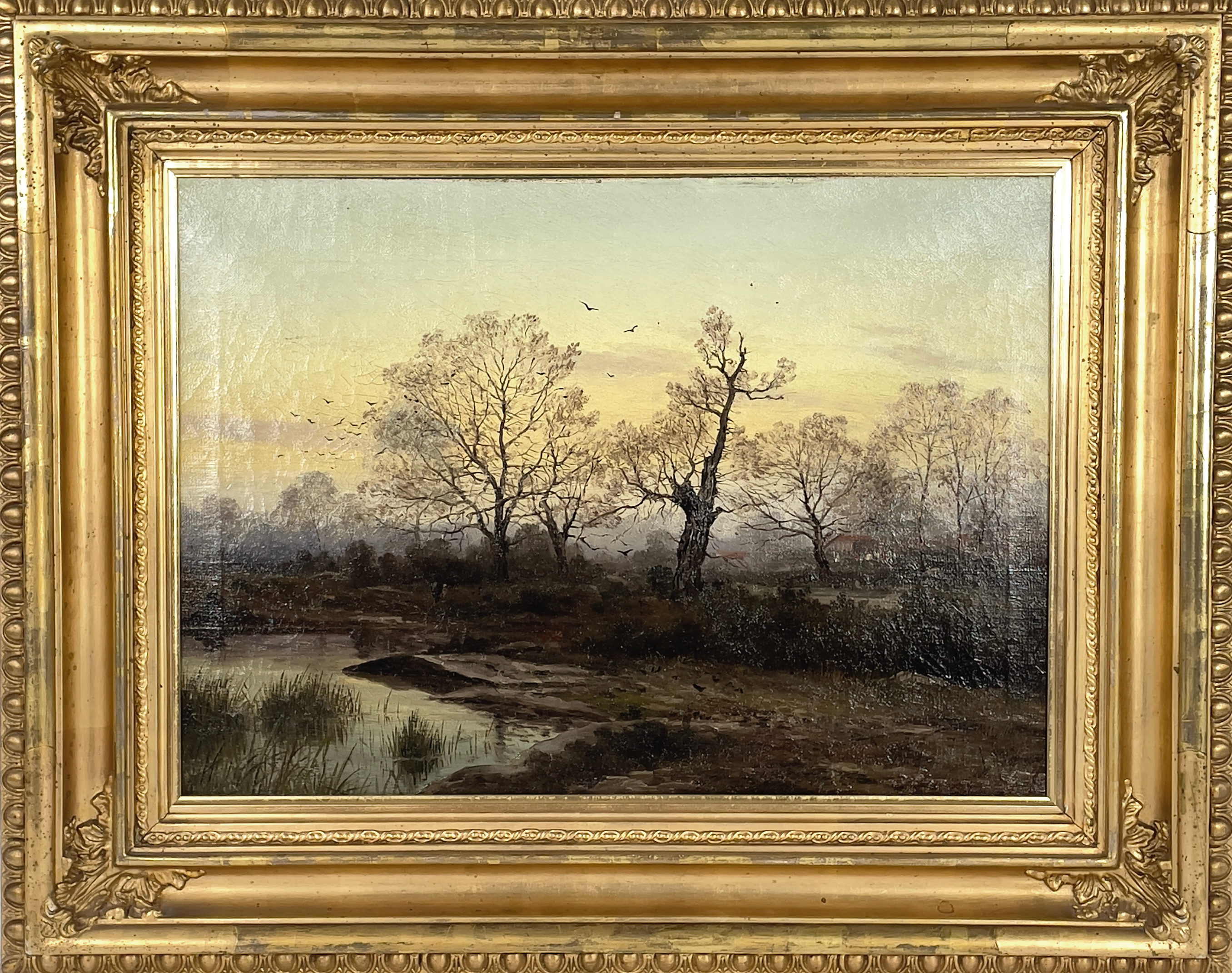 CONSTANT AUGUSTE DE L'AUBINIERE (1842 - 1910), olja på duk, "Forest of Fontäinsblau", signerad L. Aubinière.