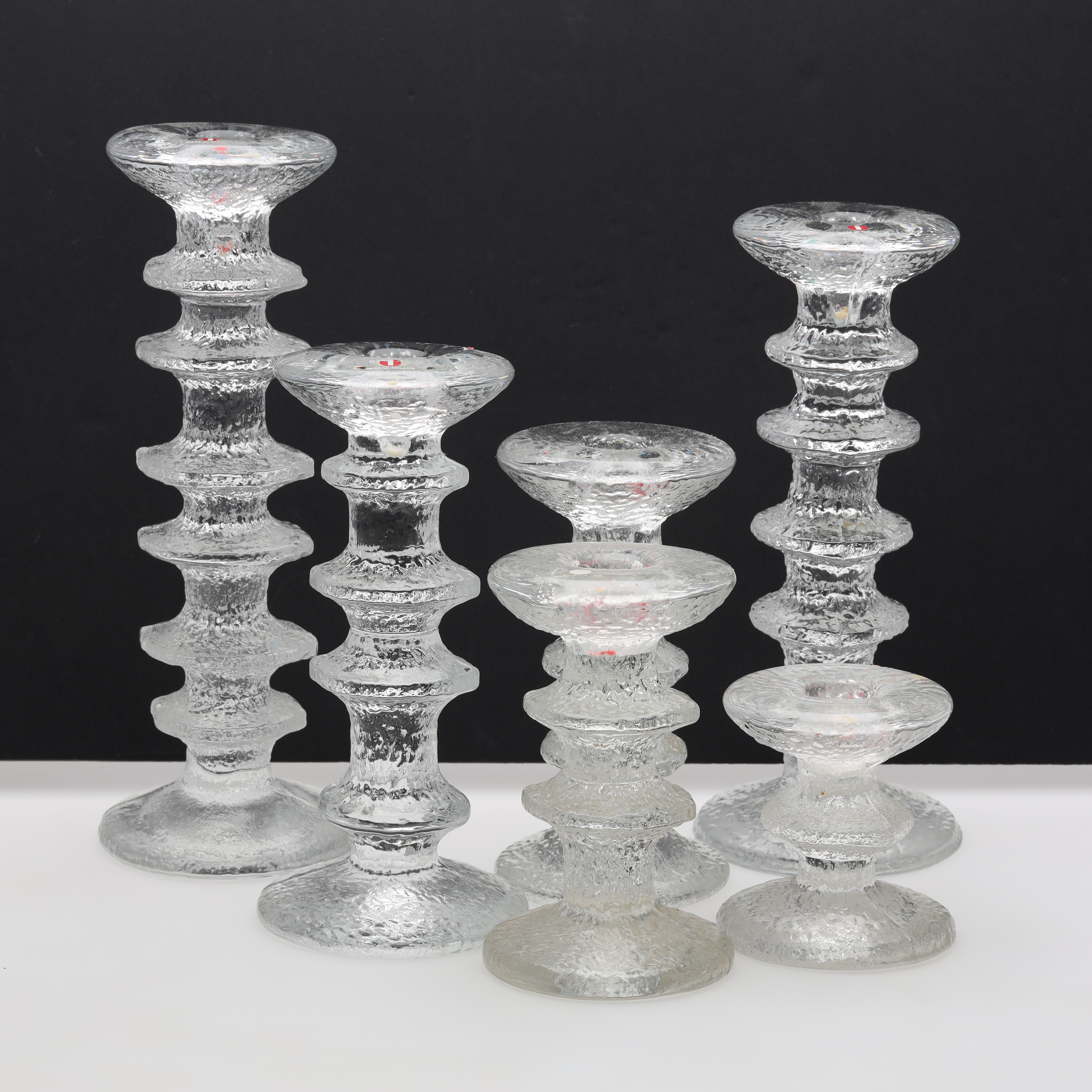 LJUSSTAKAR 6 st " Festivo" Iittala, Finland.