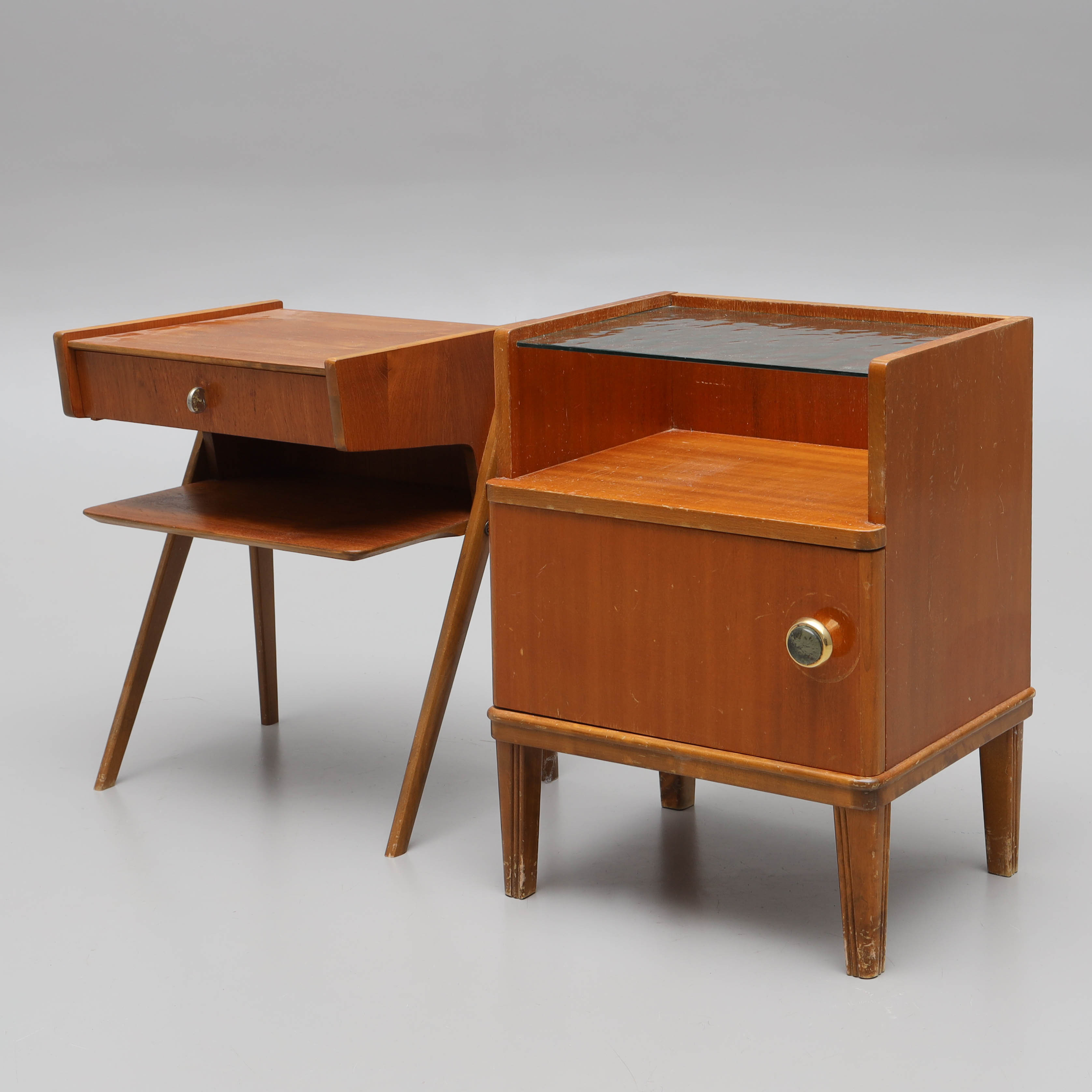 SÄNGBORD, 2 st, teak/mahognyfanér, 194050-tal.