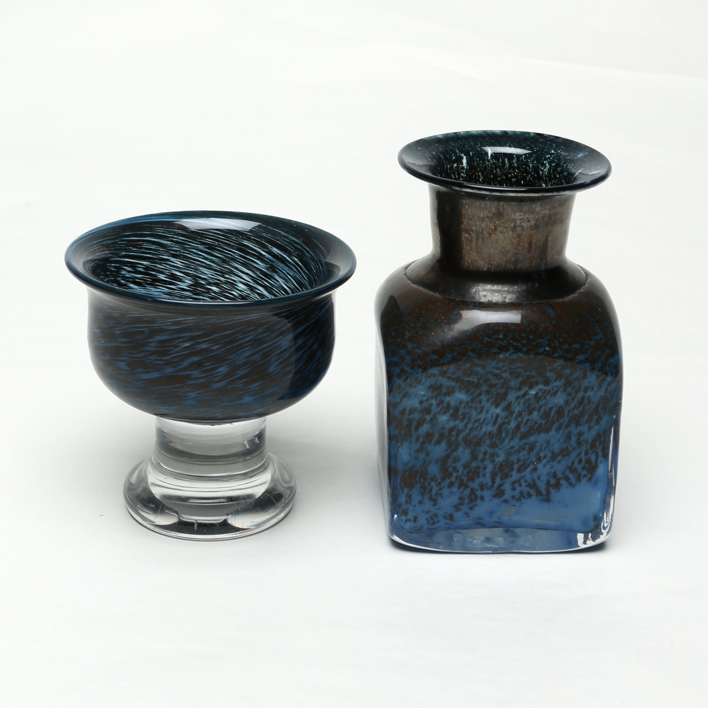 BERTIL VALLIEN. VAS och SKÅL, glas, Boda, signerade.